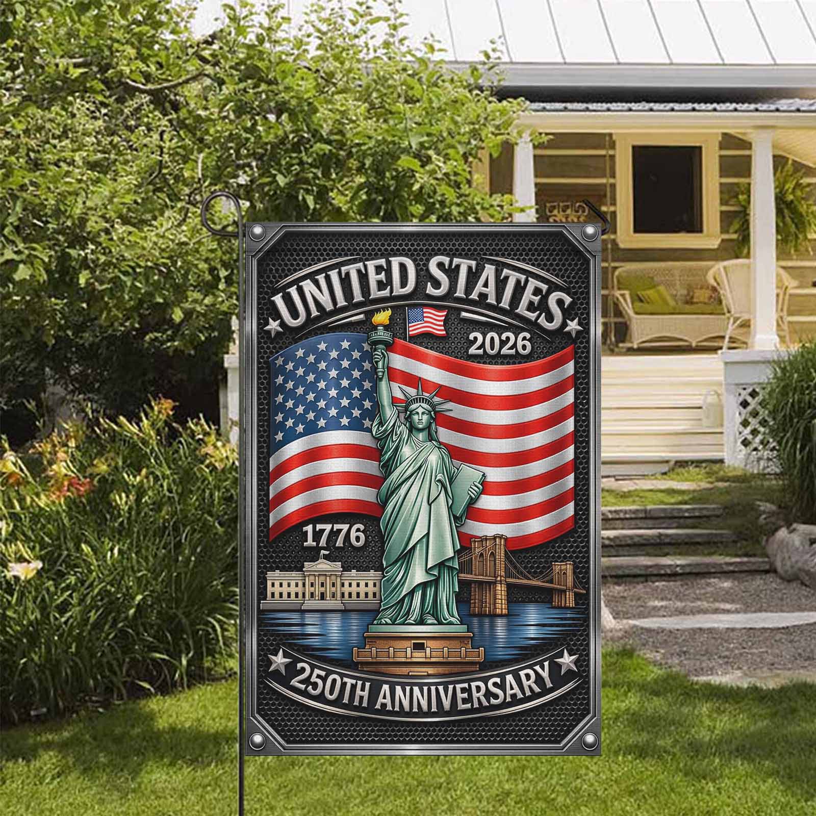 USA 250th Anniversary Garden Flag Patriotic Liberty American Flag Decor