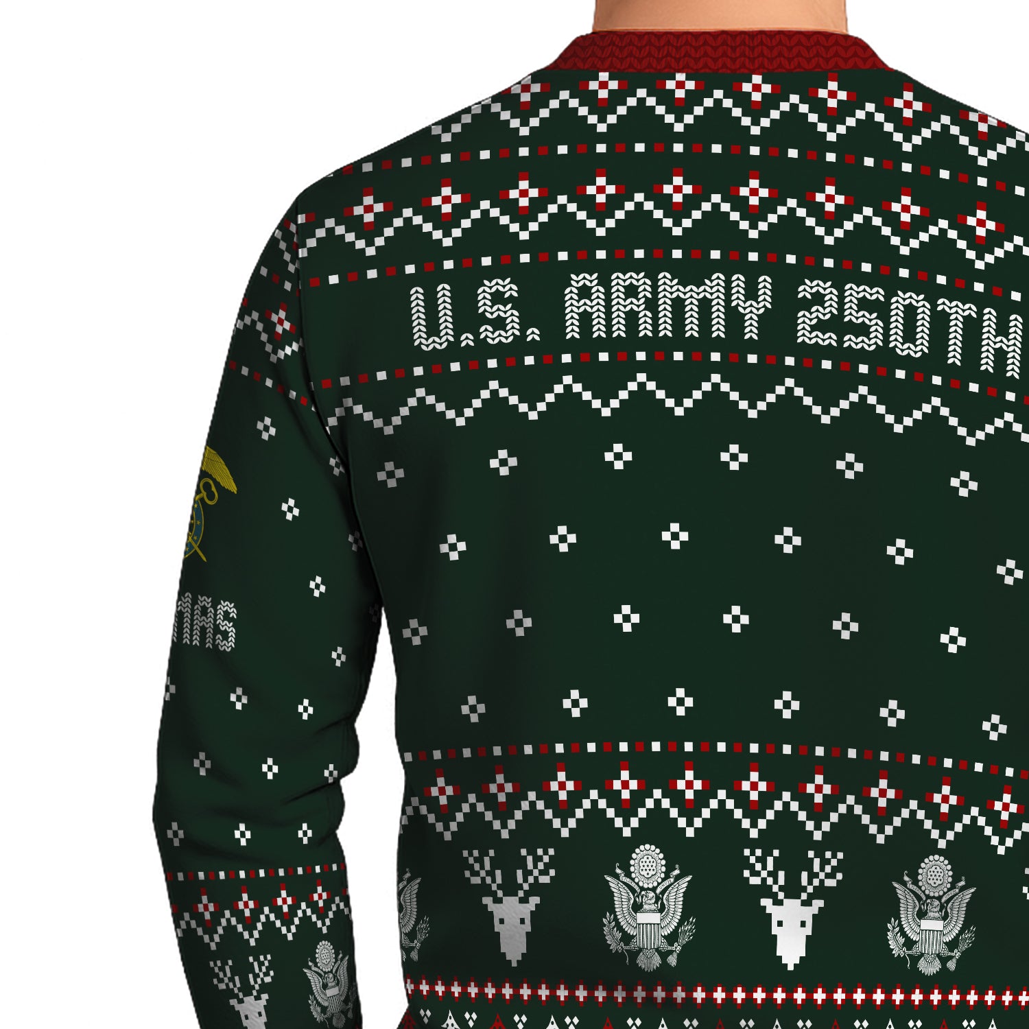 Custom Ranks And Text US Army Ugly Christmas Sweater for Women Men JUST01