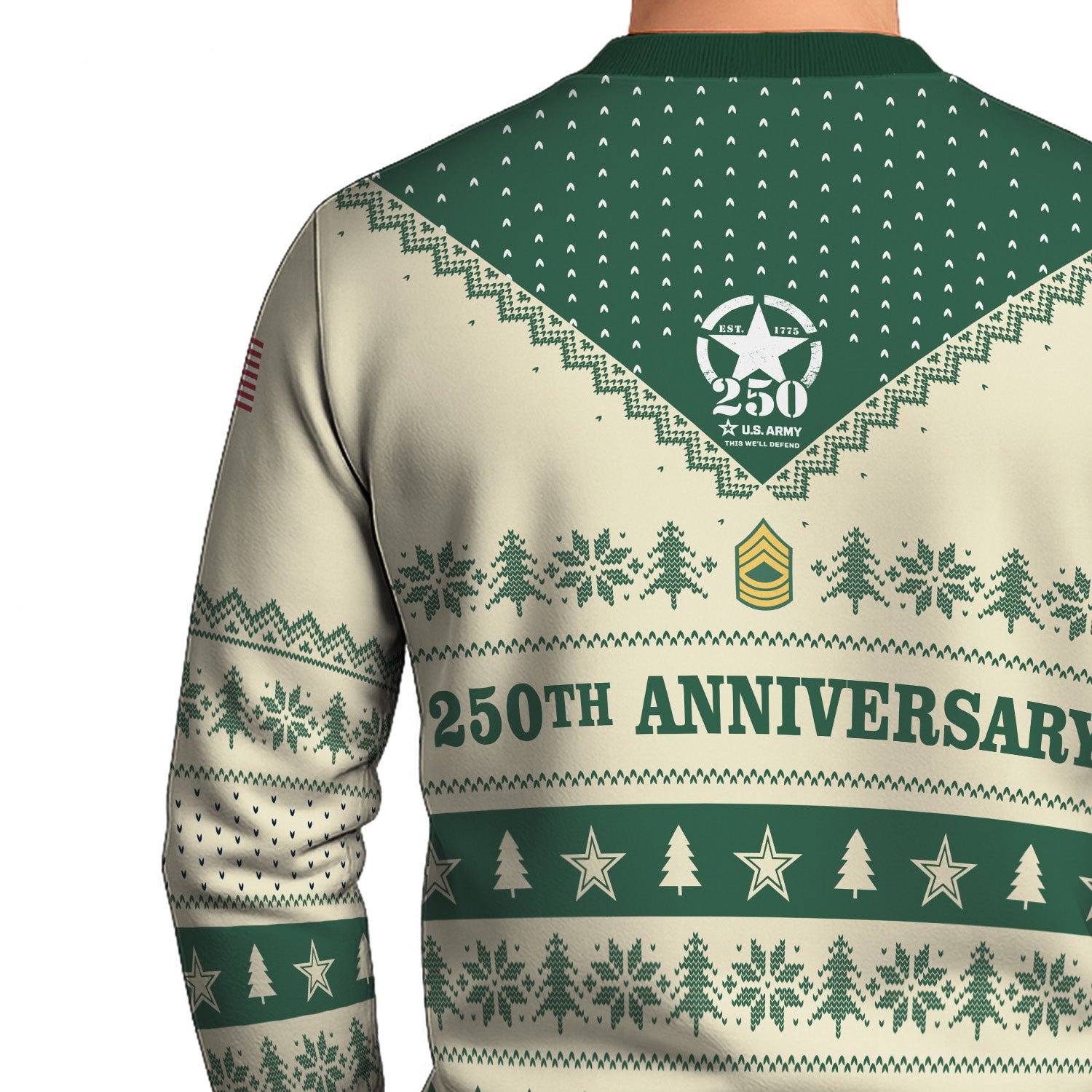 Custom Ranks US Army Ugly Christmas Sweater for Women Men TUST05