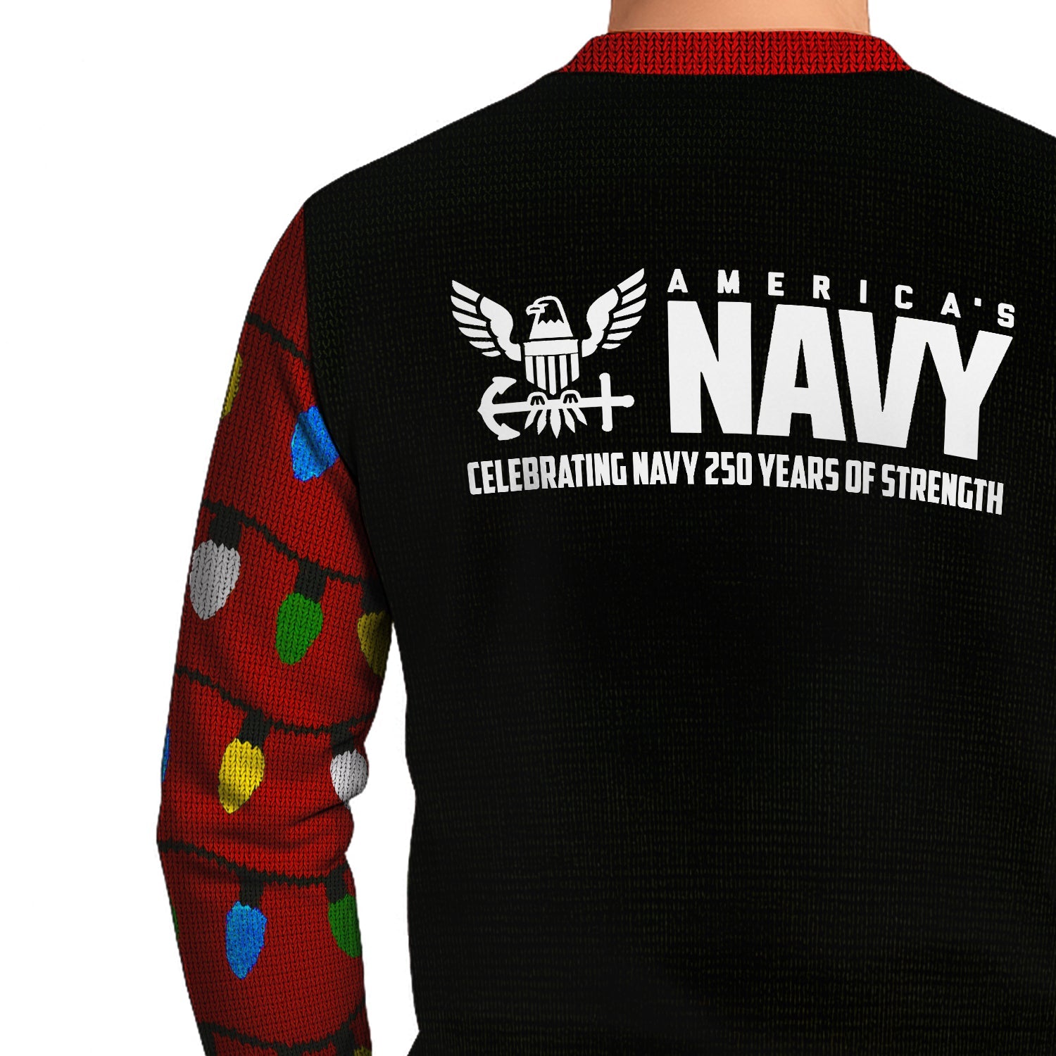 US Navy Light It Up Christmas Ugly Sweater