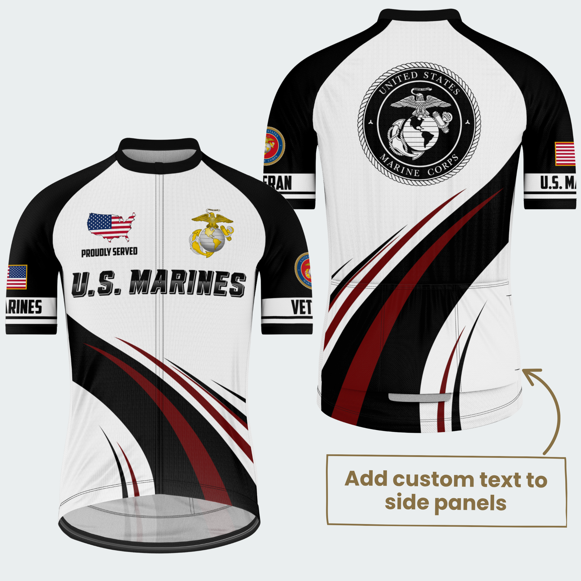 Men’s Personalized U.S. Marines Proudly Served Cycling Jersey & Kit