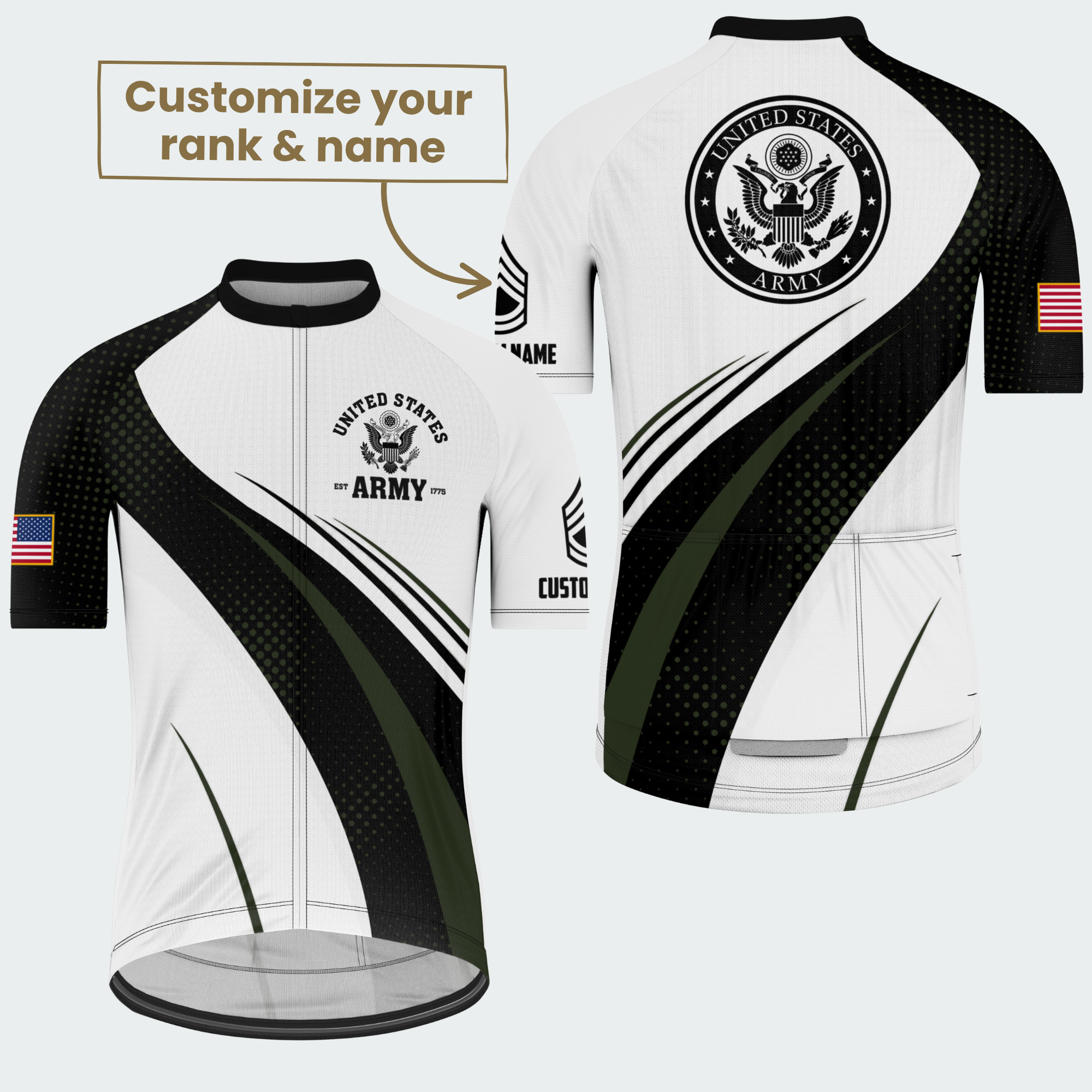 Men’s Personalized U.S. Army Proud Veteran Cycling Jersey & Kit