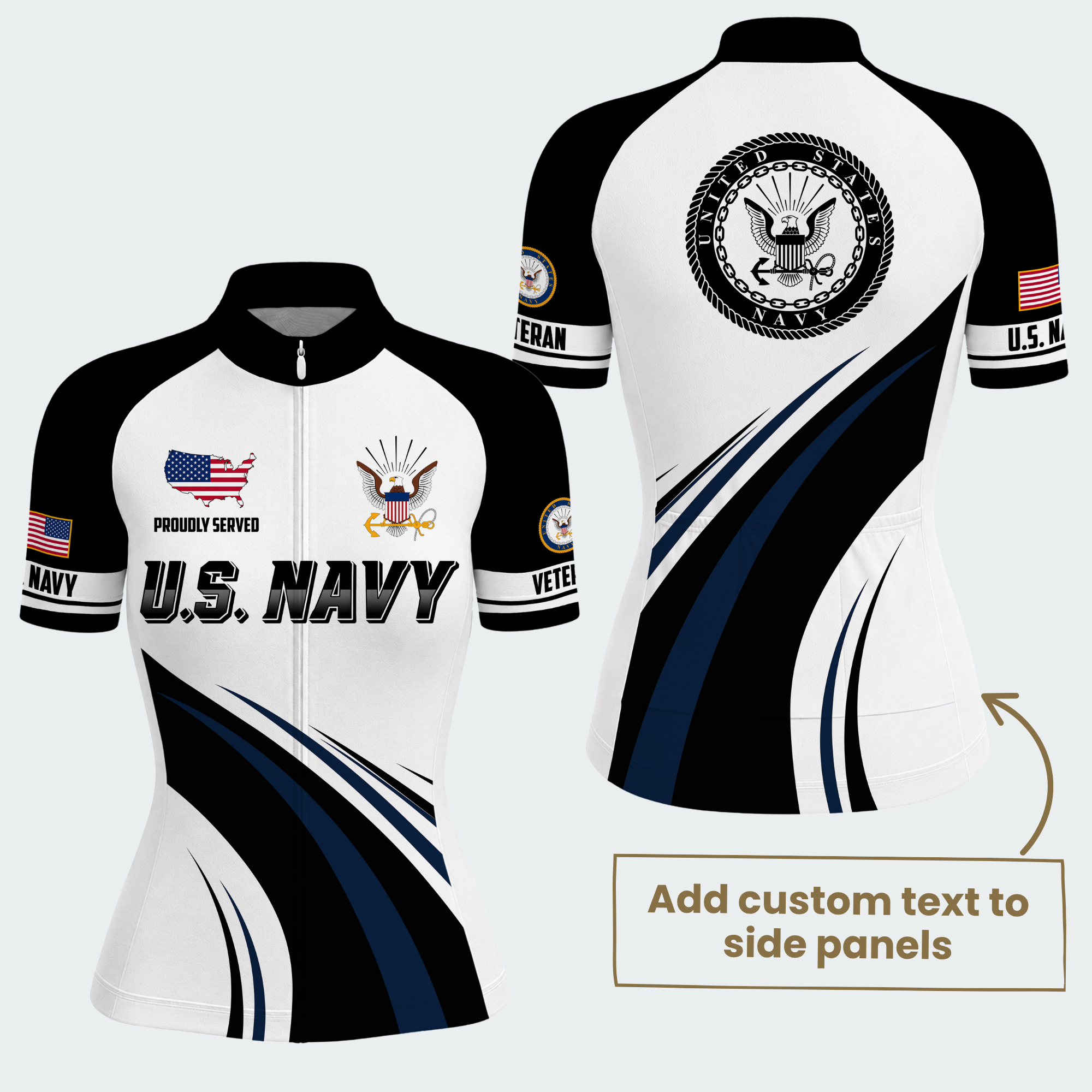 Women’s Personalized U.S. Navy Proudly Served Cycling Jersey & Kit