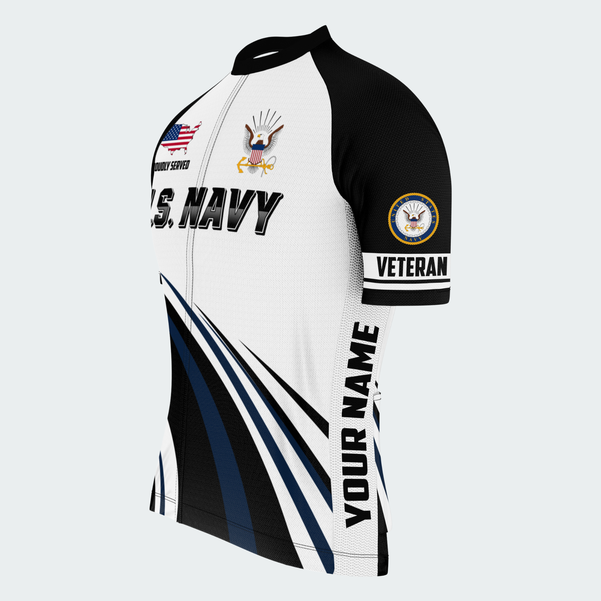 Men’s Personalized U.S. Navy Proudly Served Cycling Jersey & Kit