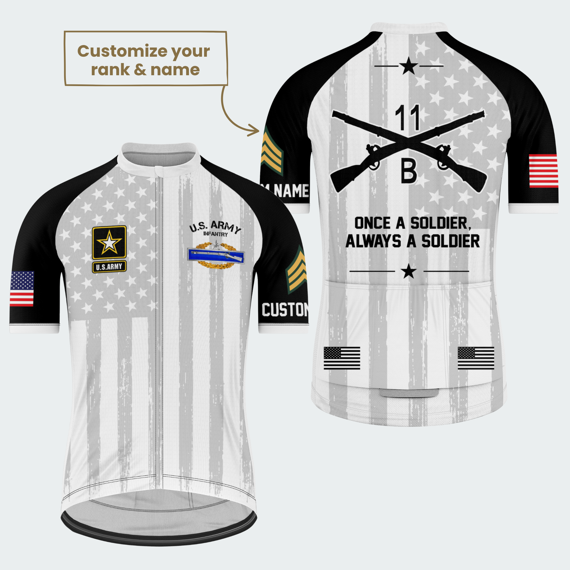 Men's U.S. Army Infantry 2nd Award CIB Regular Fit Cycling Jersey
