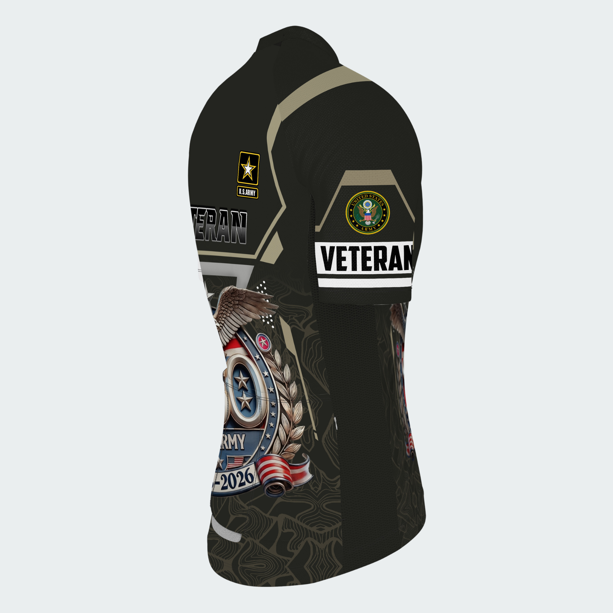 Men’s American Pride Proudly Served Veteran 250th Anniversary Regular Fit Custom Cycling Jersey