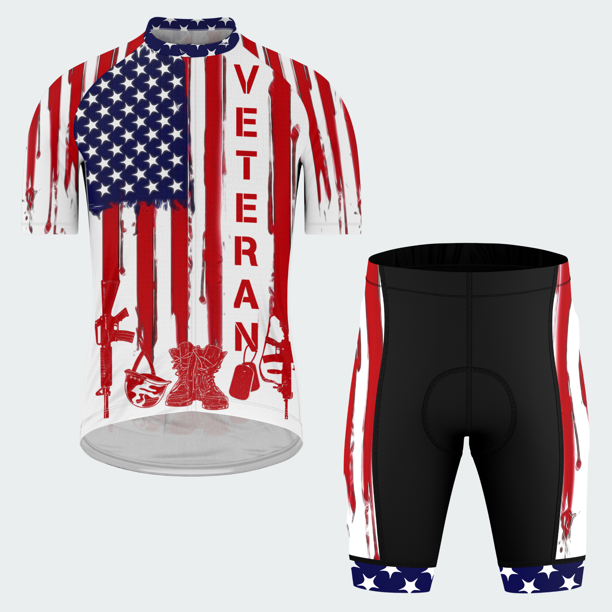 Men’s Proud Veteran American Flag Cycling Jersey & Kit