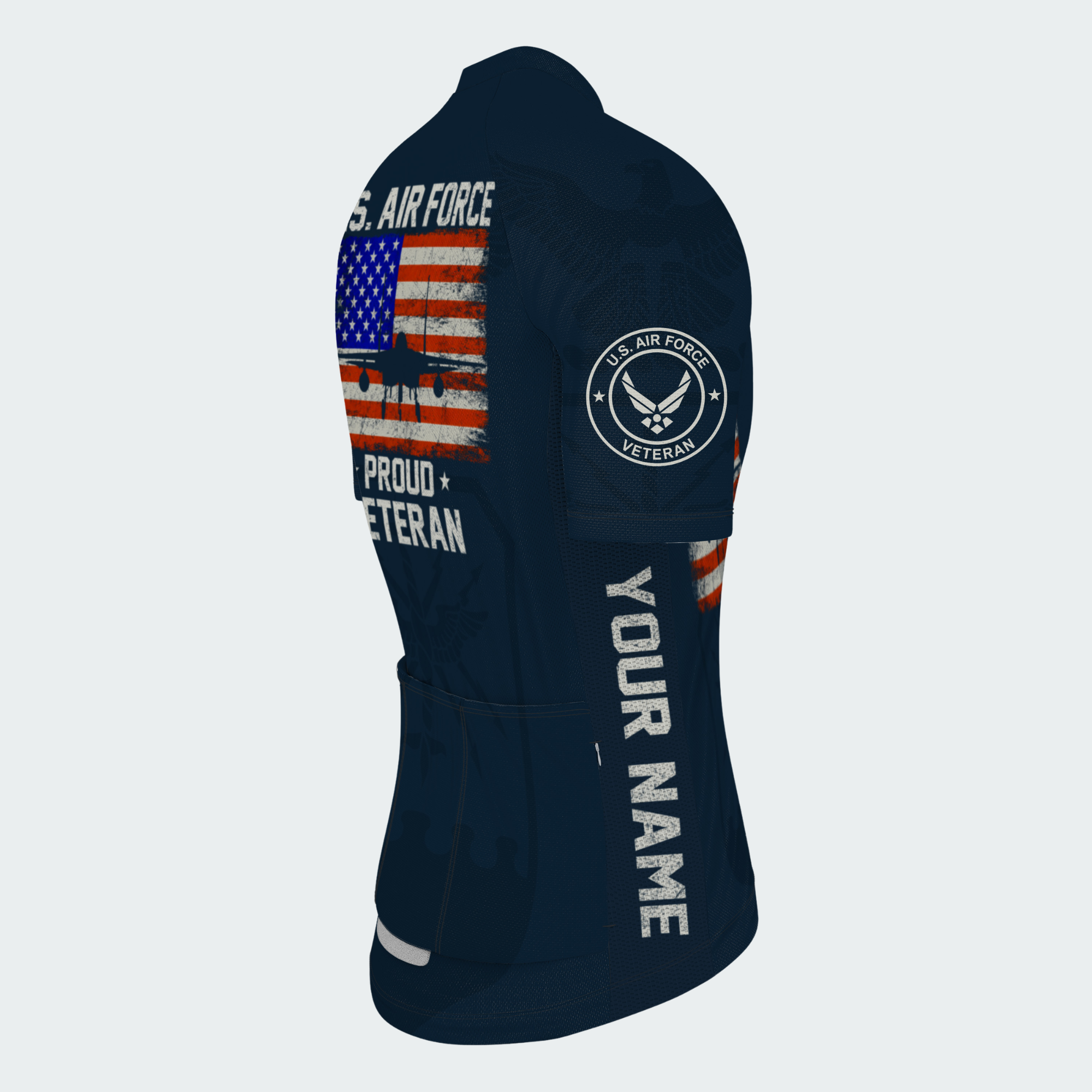Men’s Personalized U.S. Air Force Proud Veteran Cycling Jersey & Kit