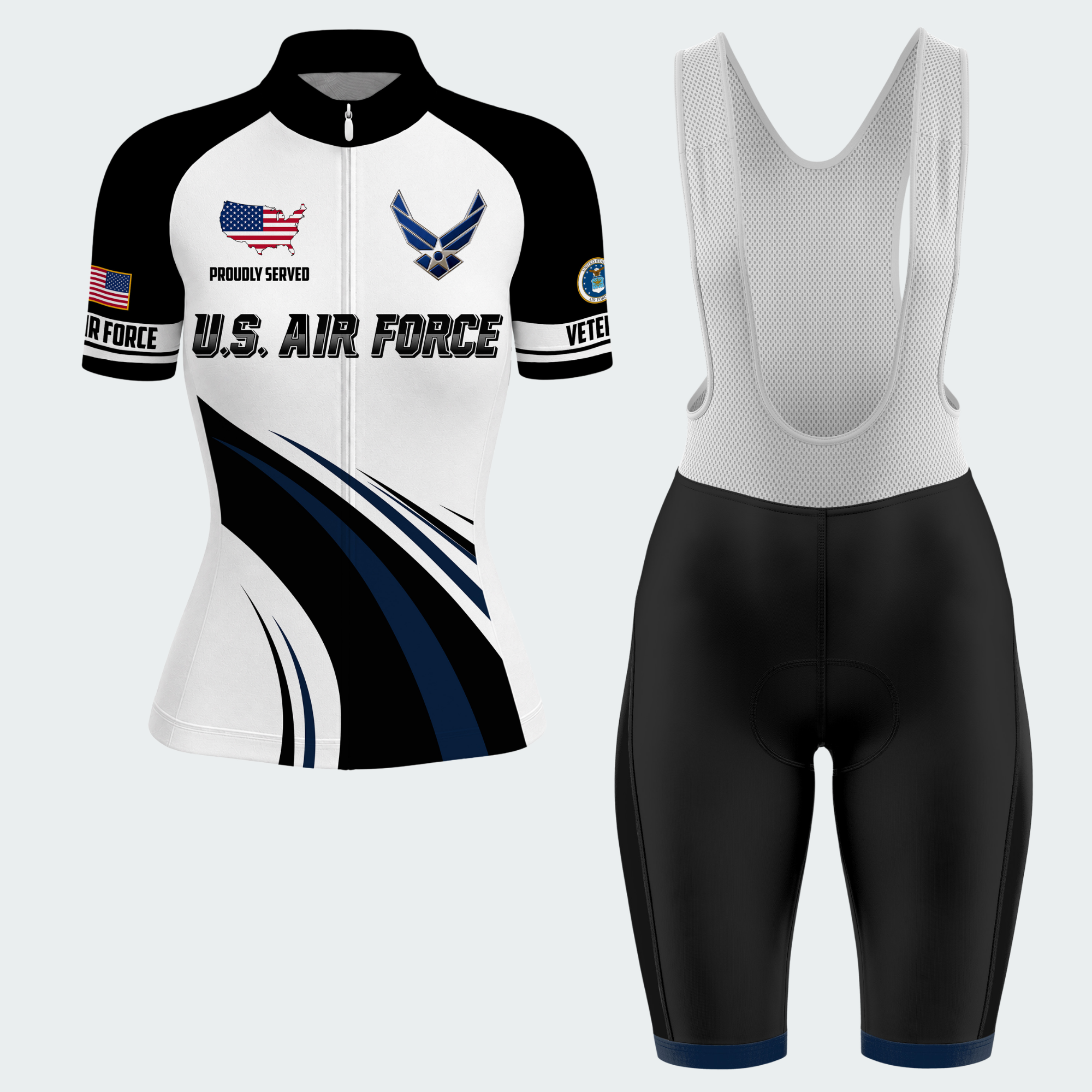 Women’s Personalized U.S. Air Force Proudly Served Cycling Jersey & Kit