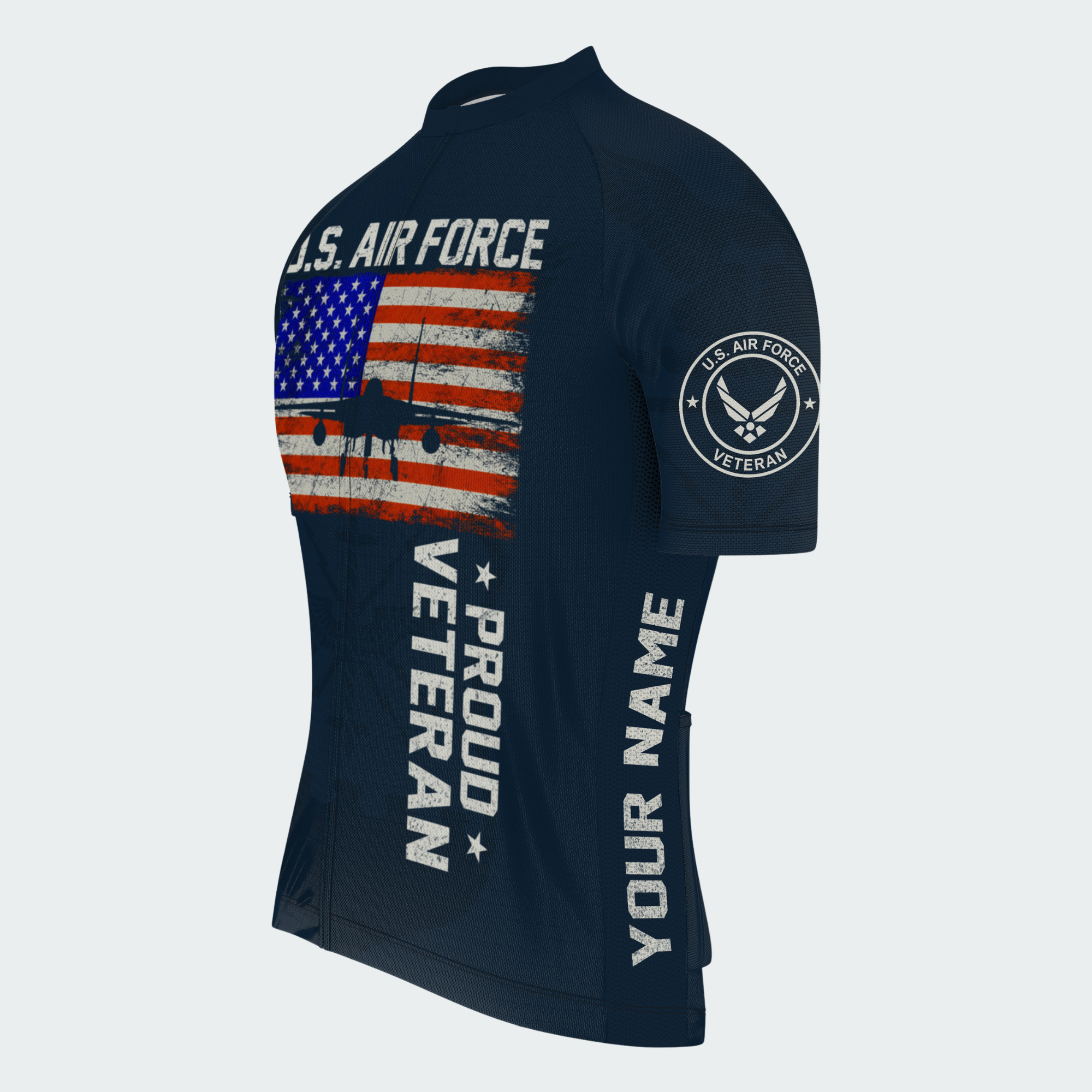 Men’s Personalized U.S. Air Force Proud Veteran Cycling Jersey & Kit