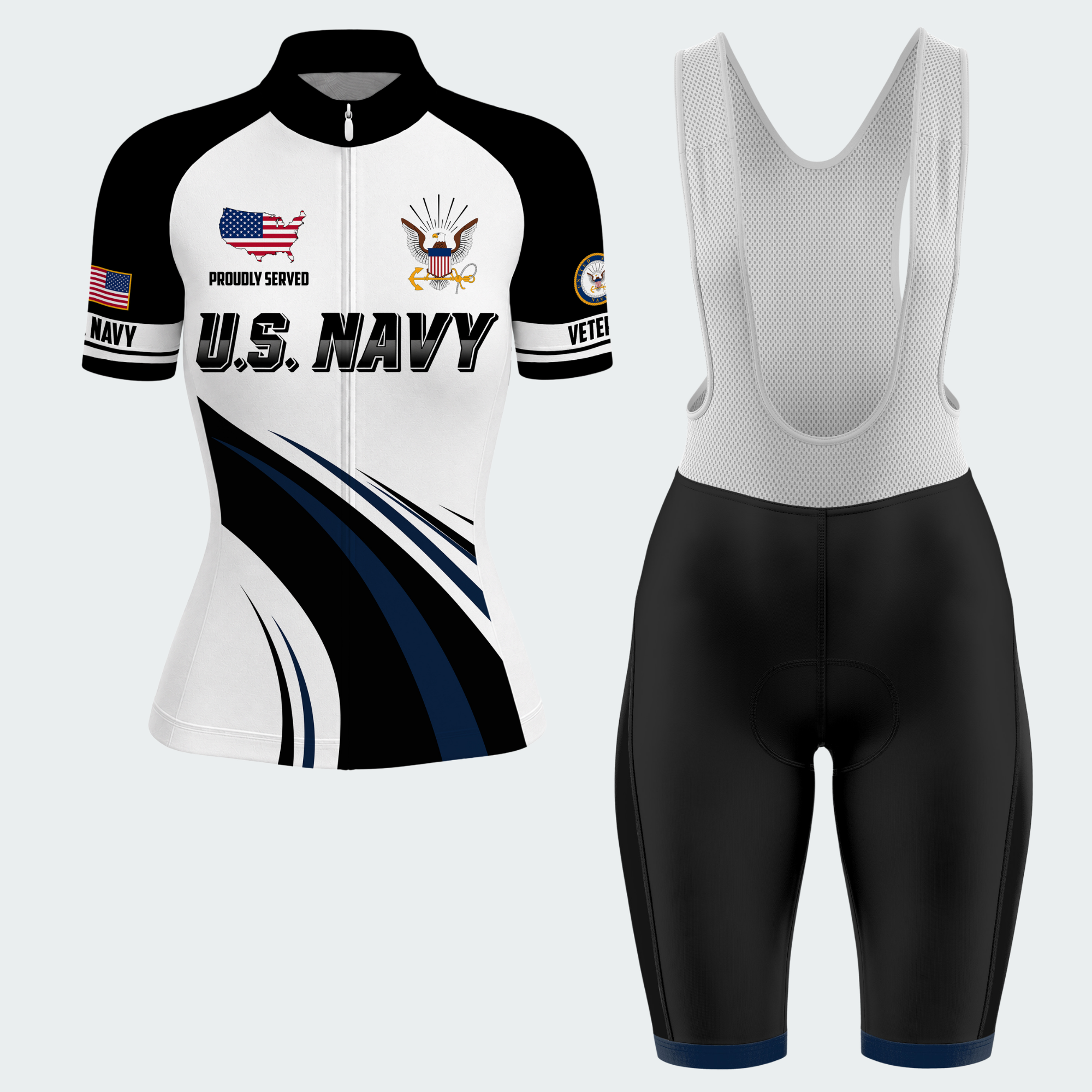 Women’s Personalized U.S. Navy Proudly Served Cycling Jersey & Kit