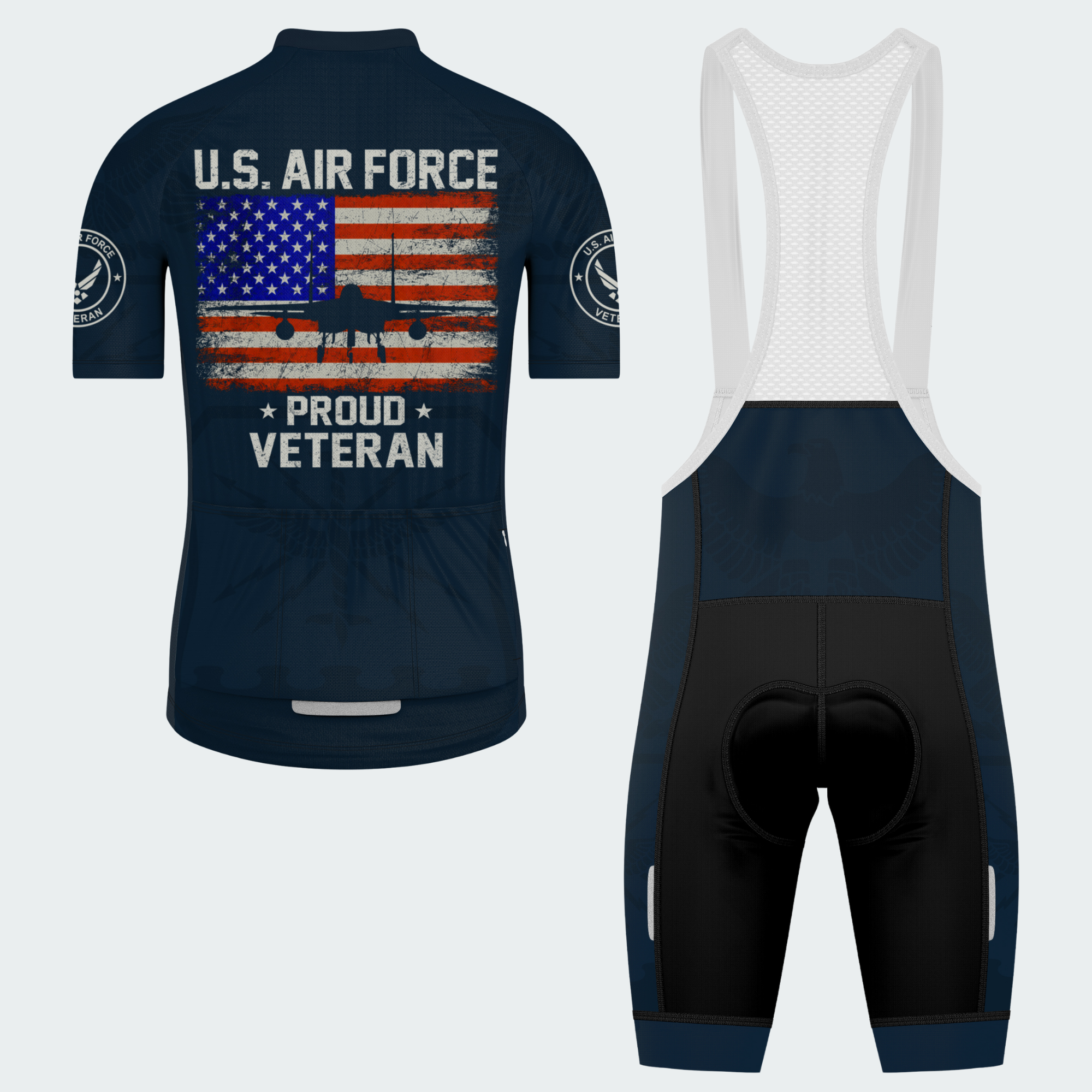 Men’s Personalized U.S. Air Force Proud Veteran Cycling Jersey & Kit