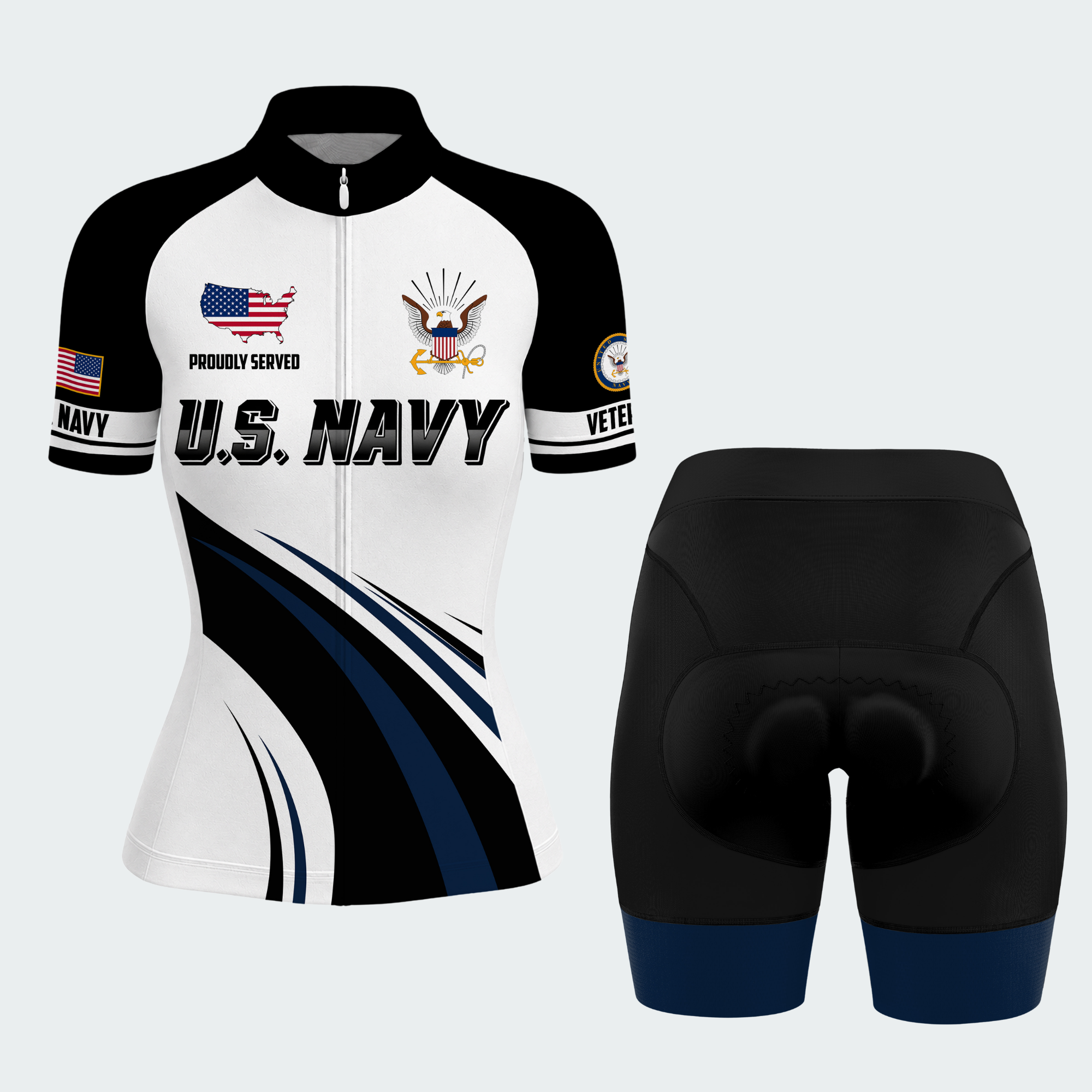 Women’s Personalized U.S. Navy Proudly Served Cycling Jersey & Kit