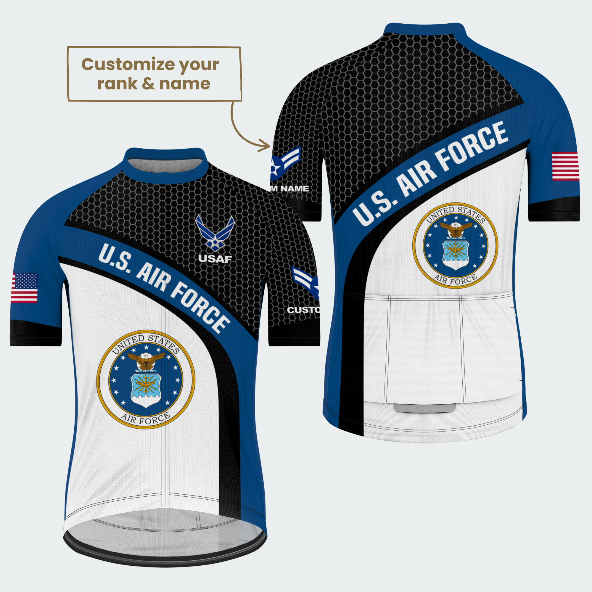 Men’s Personalized U.S. Air Force Regular Fit Cycling Jersey & Kit