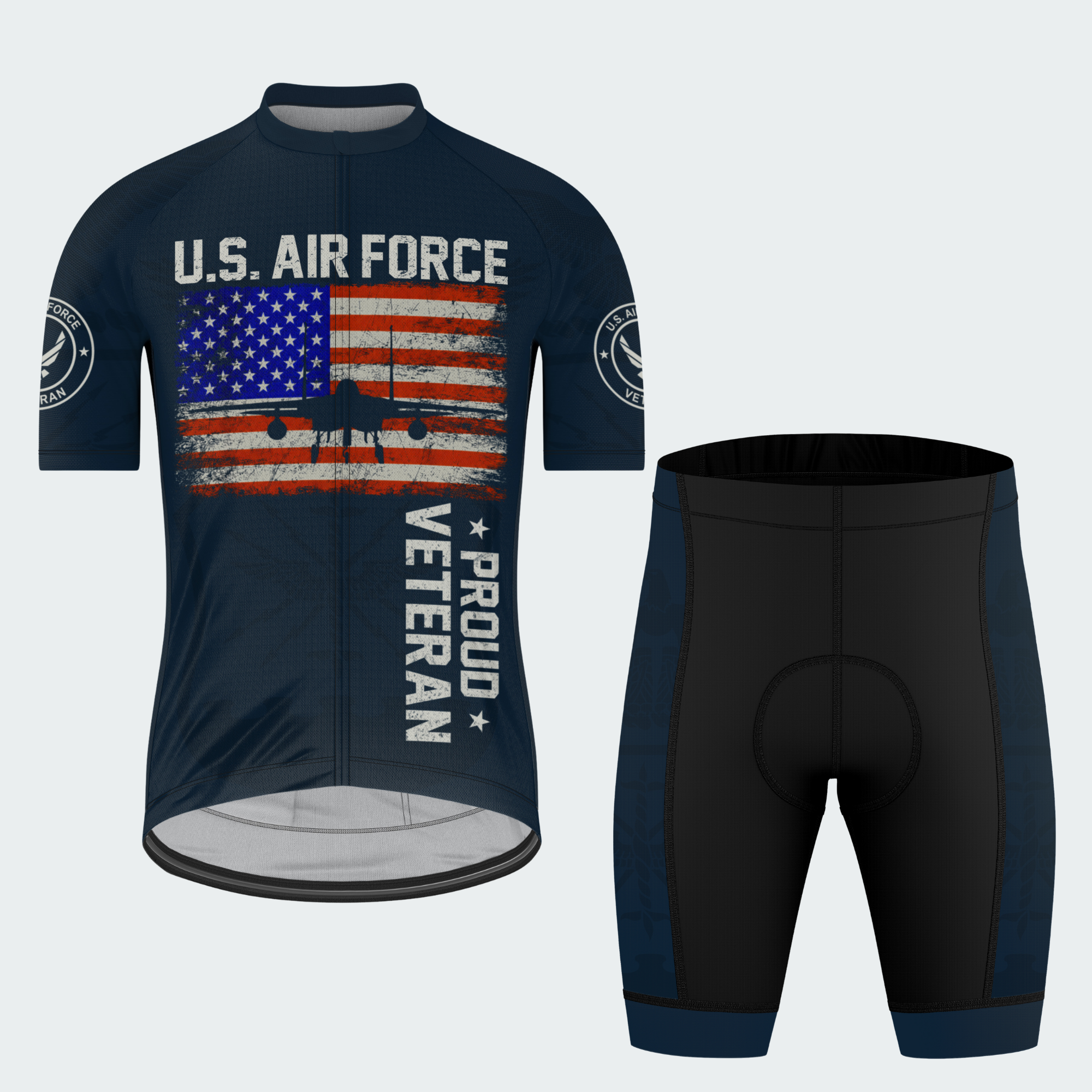 Men’s Personalized U.S. Air Force Proud Veteran Cycling Jersey & Kit
