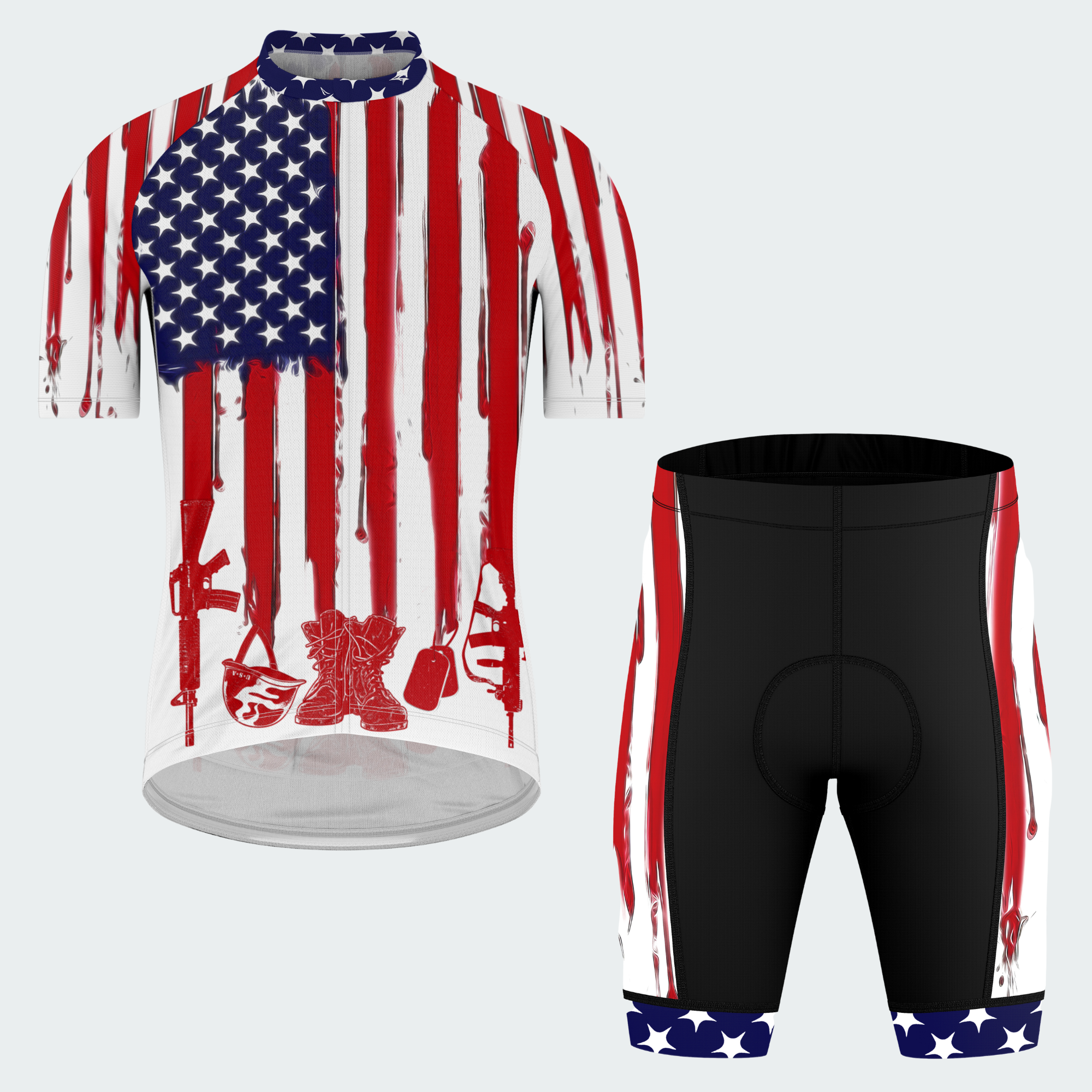 Men’s American Flag Proud Veteran Cycling Jersey & Kit