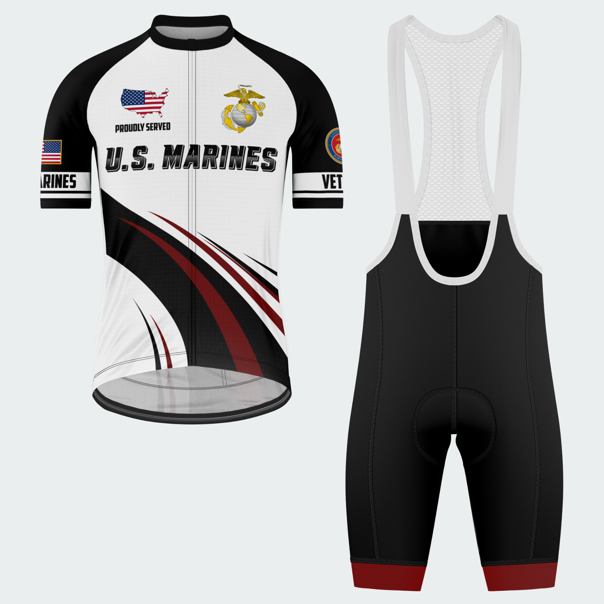 Men’s Personalized U.S. Marines Proudly Served Cycling Jersey & Kit