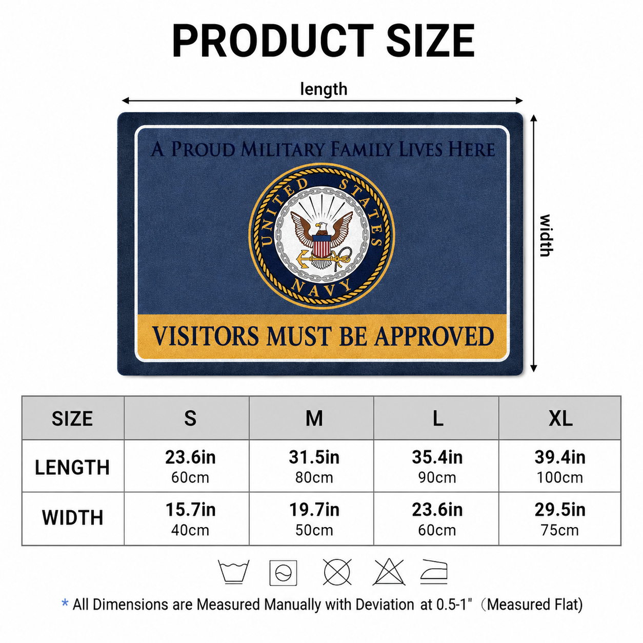 Proud Military Family Doormat - Visitors must be approved