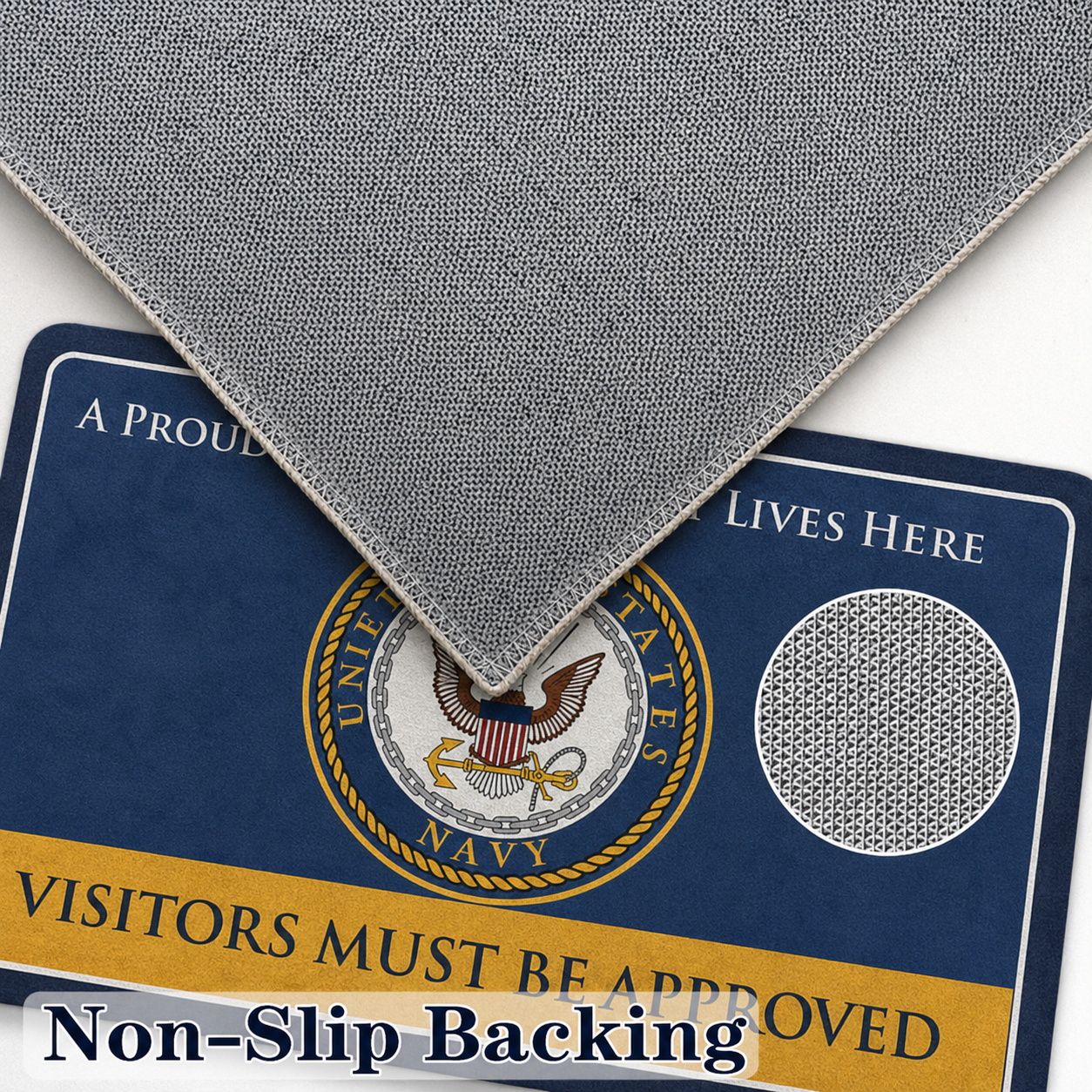 Proud Military Family Doormat - Visitors must be approved