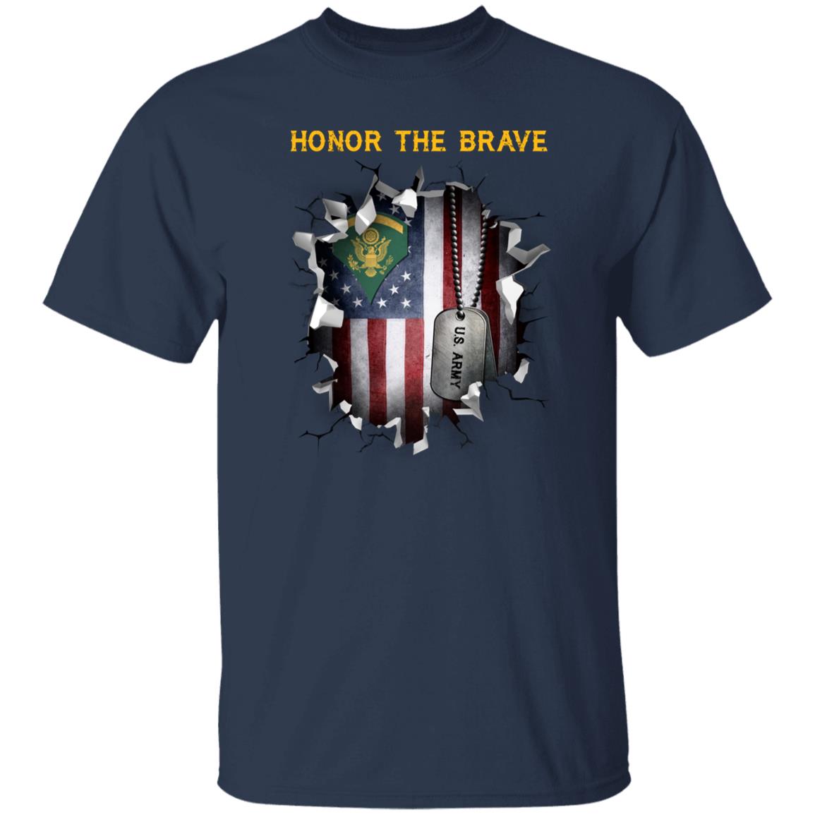 US Army E-5 SPC E5 Specialist - Honor The Brave Front Shirt