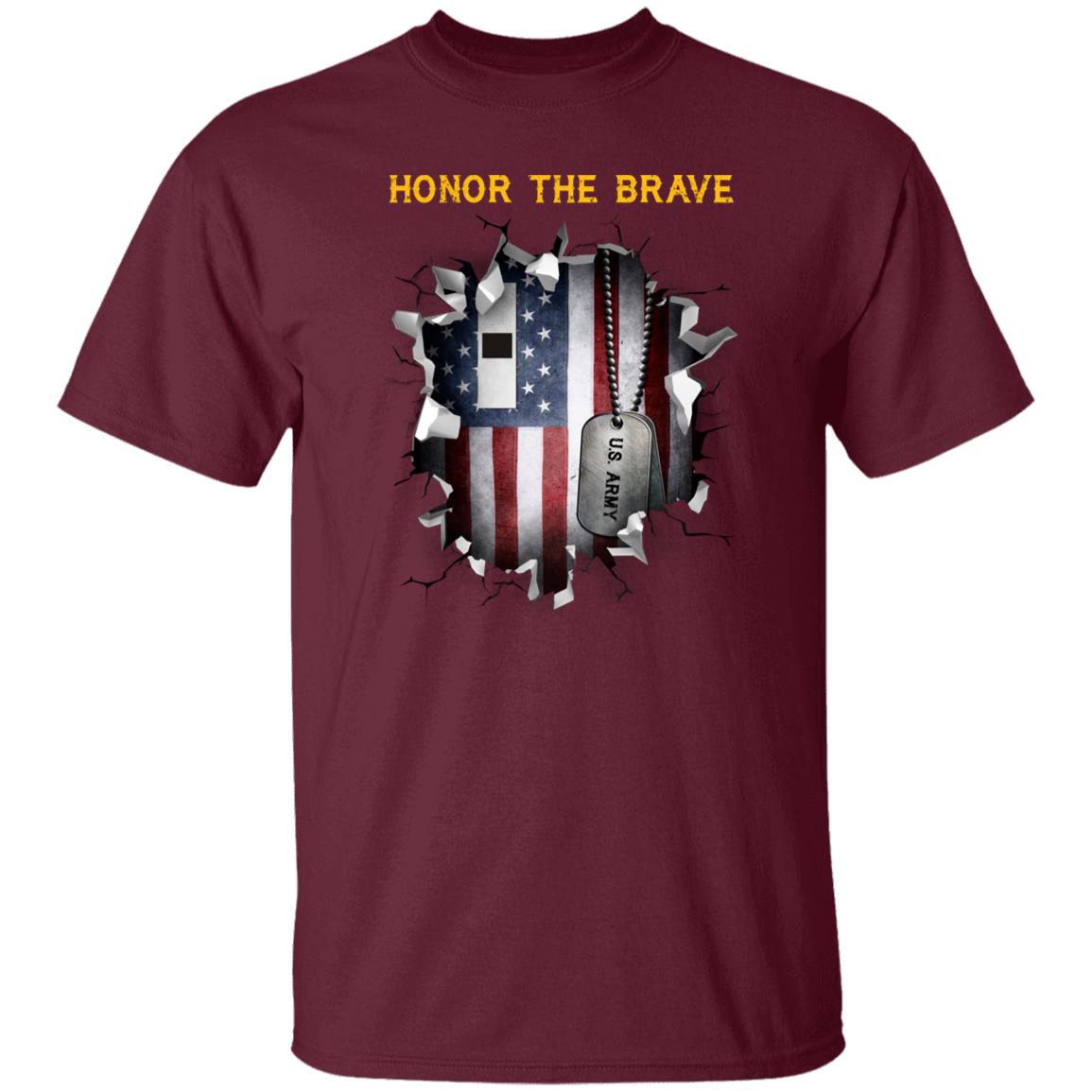 US Army W-1 Warrant Officer 1 W1 WO1 Warrant Officer - Honor The Brave Front Shirt