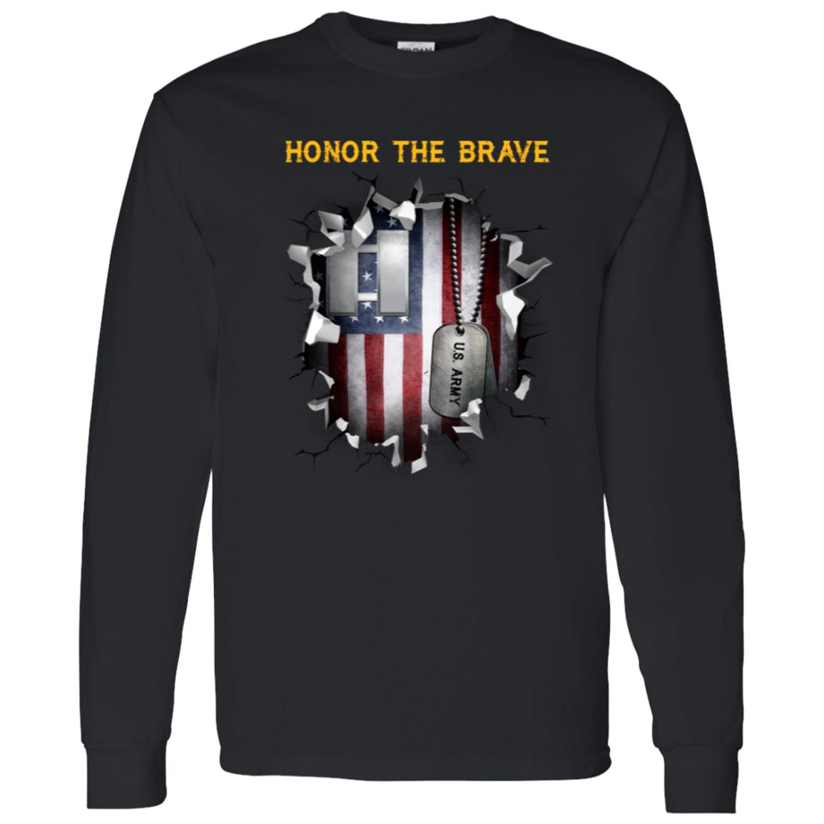 US Army O-3 Captain O3 CPT Commissioned Officer - Honor The Brave Front Shirt