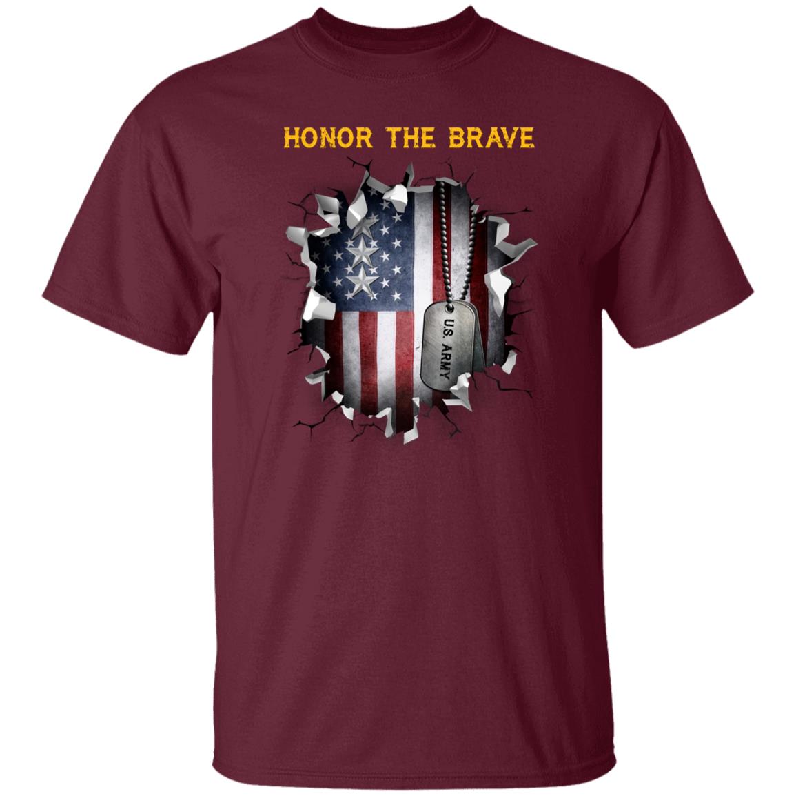 US Army O-9 Lieutenant General O9 LTG General Officer - Honor The Brave Front Shirt