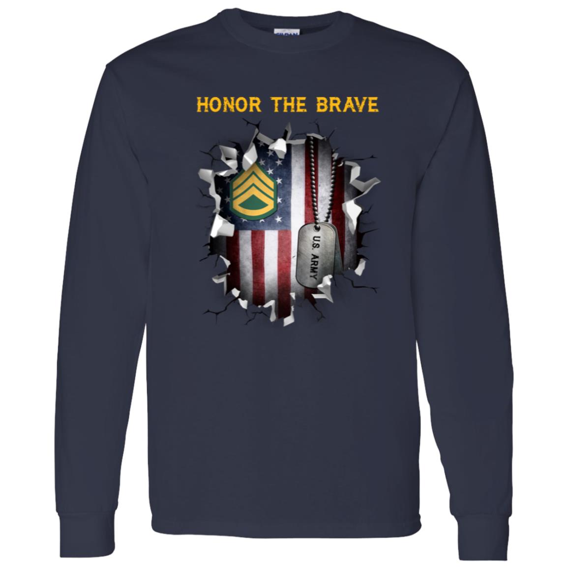 US Army E-6 Staff Sergeant E6 SSG Noncommissioned Officer - Honor The Brave Front Shirt