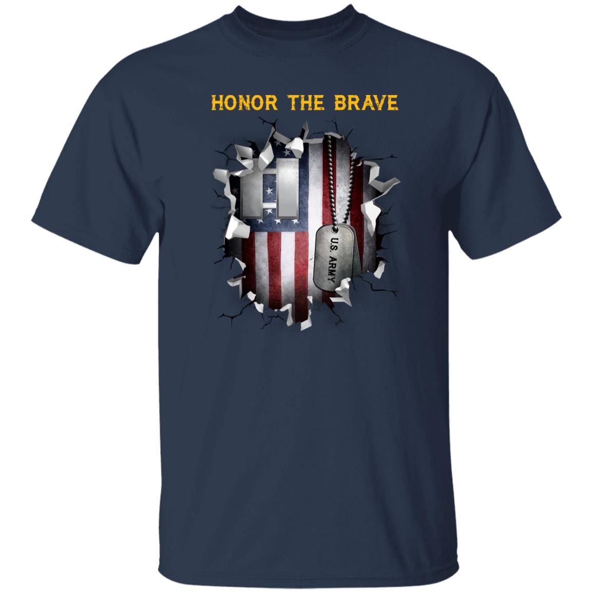US Army O-3 Captain O3 CPT Commissioned Officer - Honor The Brave Front Shirt