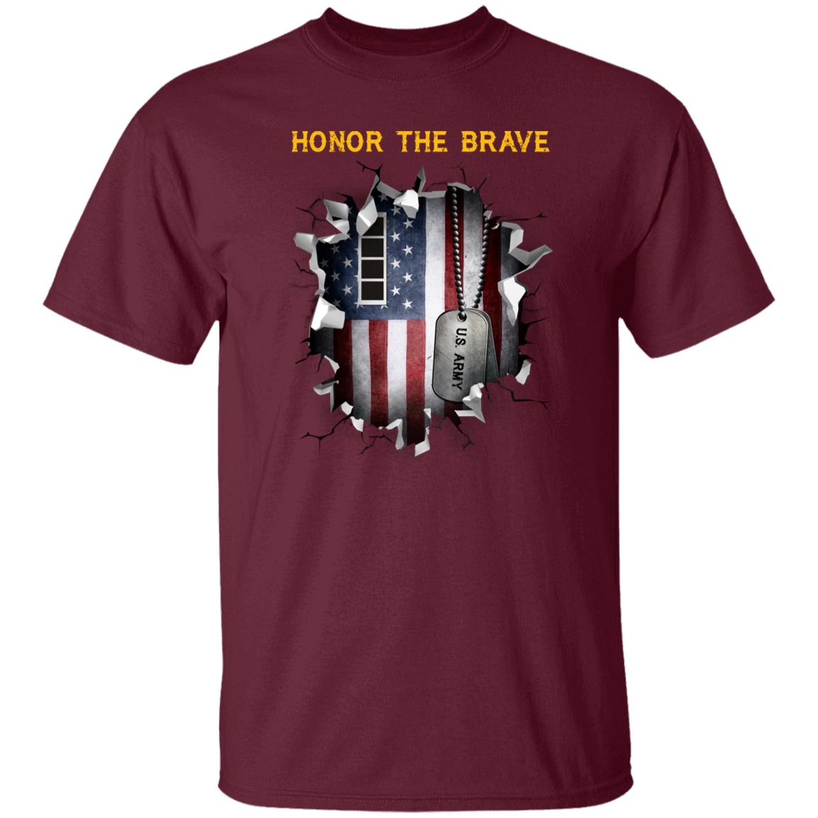 US Army W-4 Chief Warrant Officer 4 W4 CW4 Warrant Officer - Honor The Brave Front Shirt