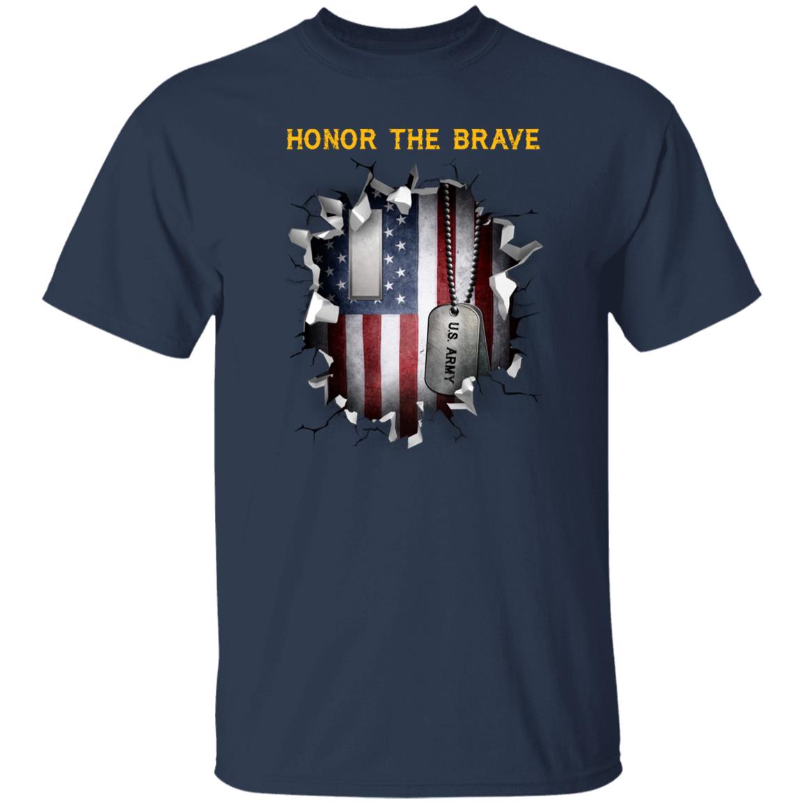 US Army O-2 First Lieutenant O2 1LT Commissioned Officer - Honor The Brave Front Shirt