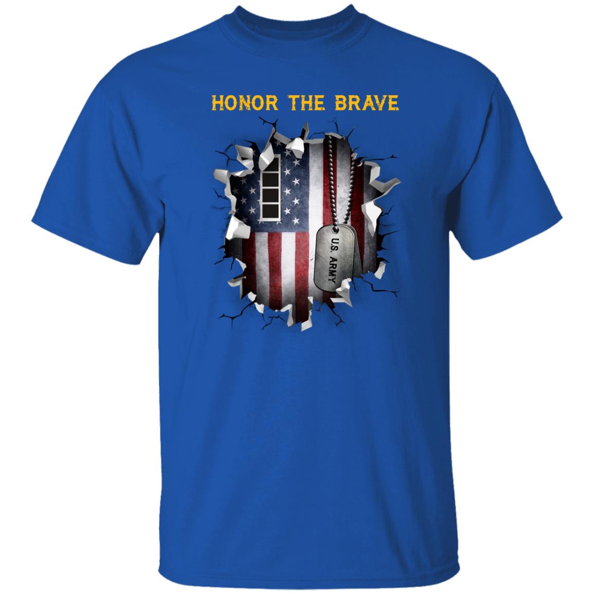 US Army W-4 Chief Warrant Officer 4 W4 CW4 Warrant Officer - Honor The Brave Front Shirt