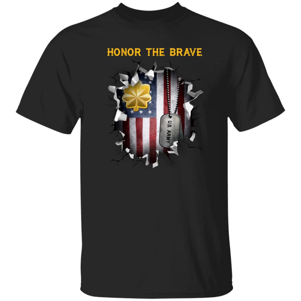 US Army O-4 Major O4 MAJ Field Officer - Honor The Brave Front Shirt