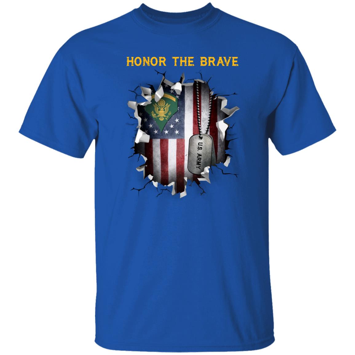 US Army E-5 SPC E5 Specialist - Honor The Brave Front Shirt