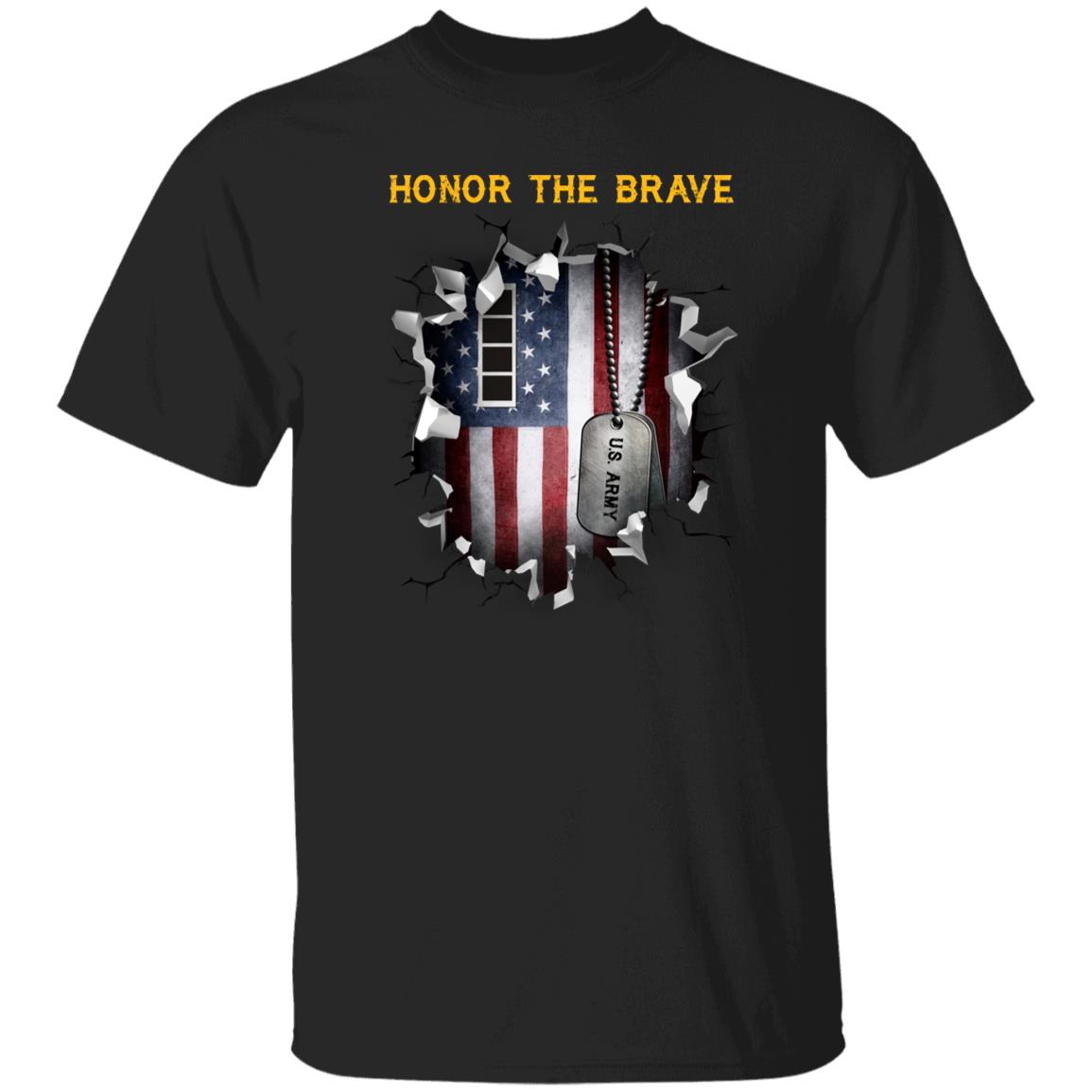 US Army W-4 Chief Warrant Officer 4 W4 CW4 Warrant Officer - Honor The Brave Front Shirt