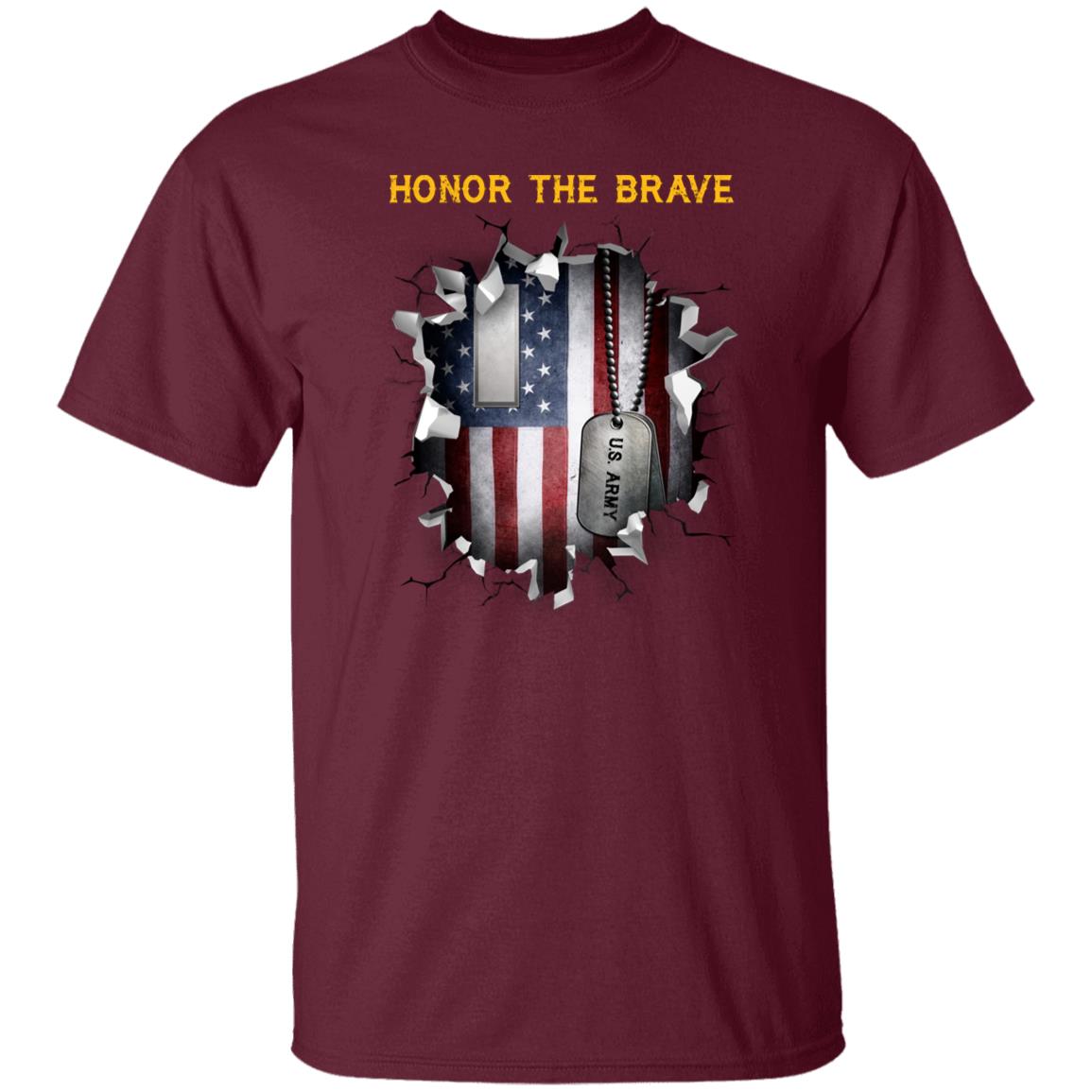 US Army O-2 First Lieutenant O2 1LT Commissioned Officer - Honor The Brave Front Shirt
