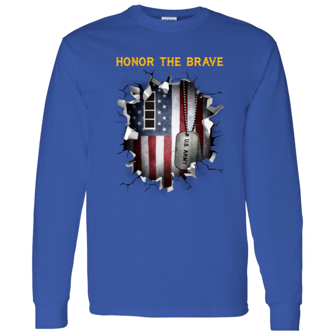 US Army W-4 Chief Warrant Officer 4 W4 CW4 Warrant Officer - Honor The Brave Front Shirt