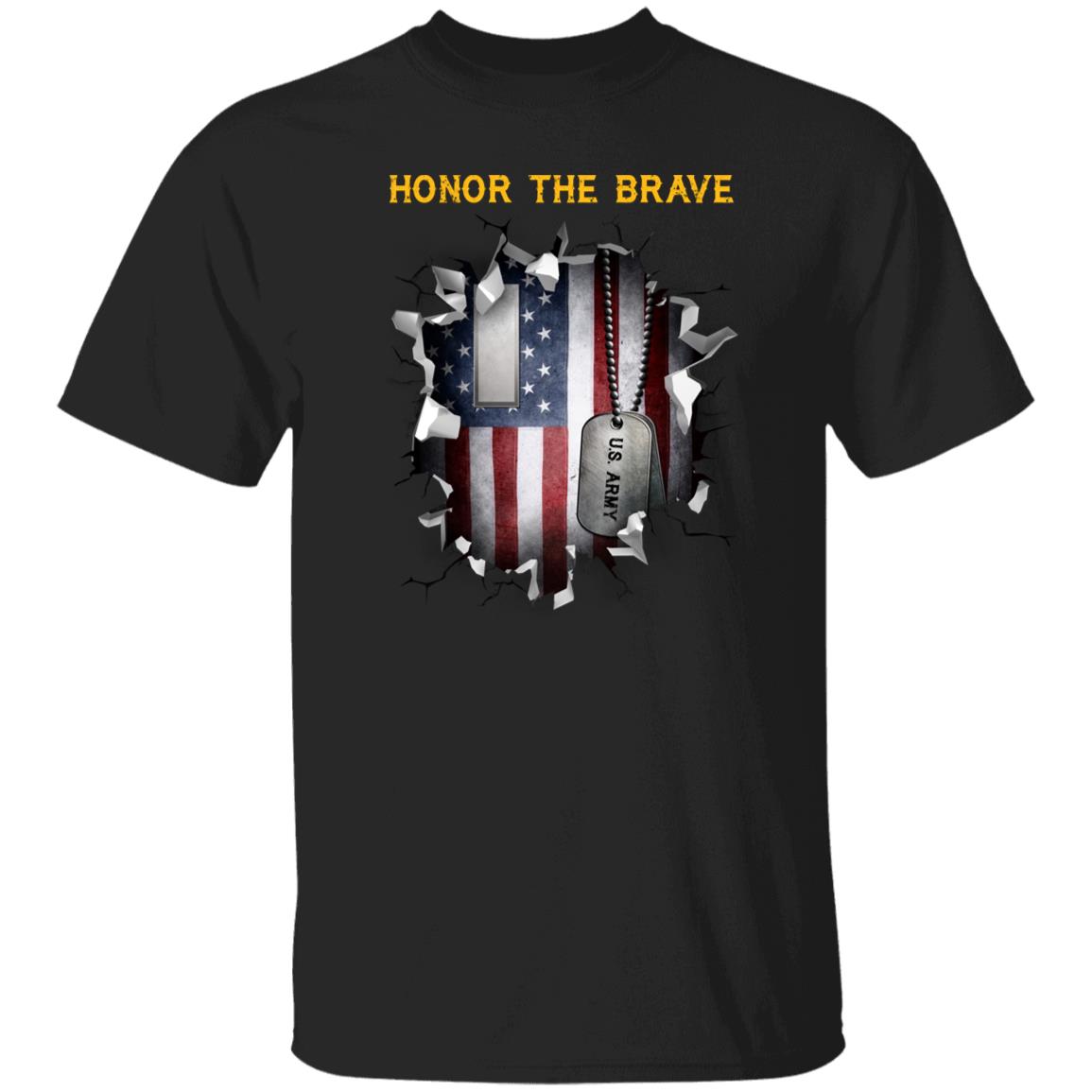 US Army O-2 First Lieutenant O2 1LT Commissioned Officer - Honor The Brave Front Shirt