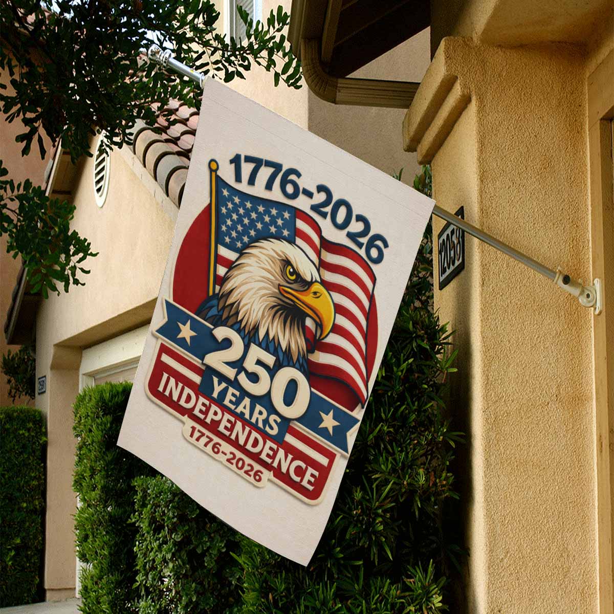 USA 250 Years Independence Patriotic House Flag American Eagle