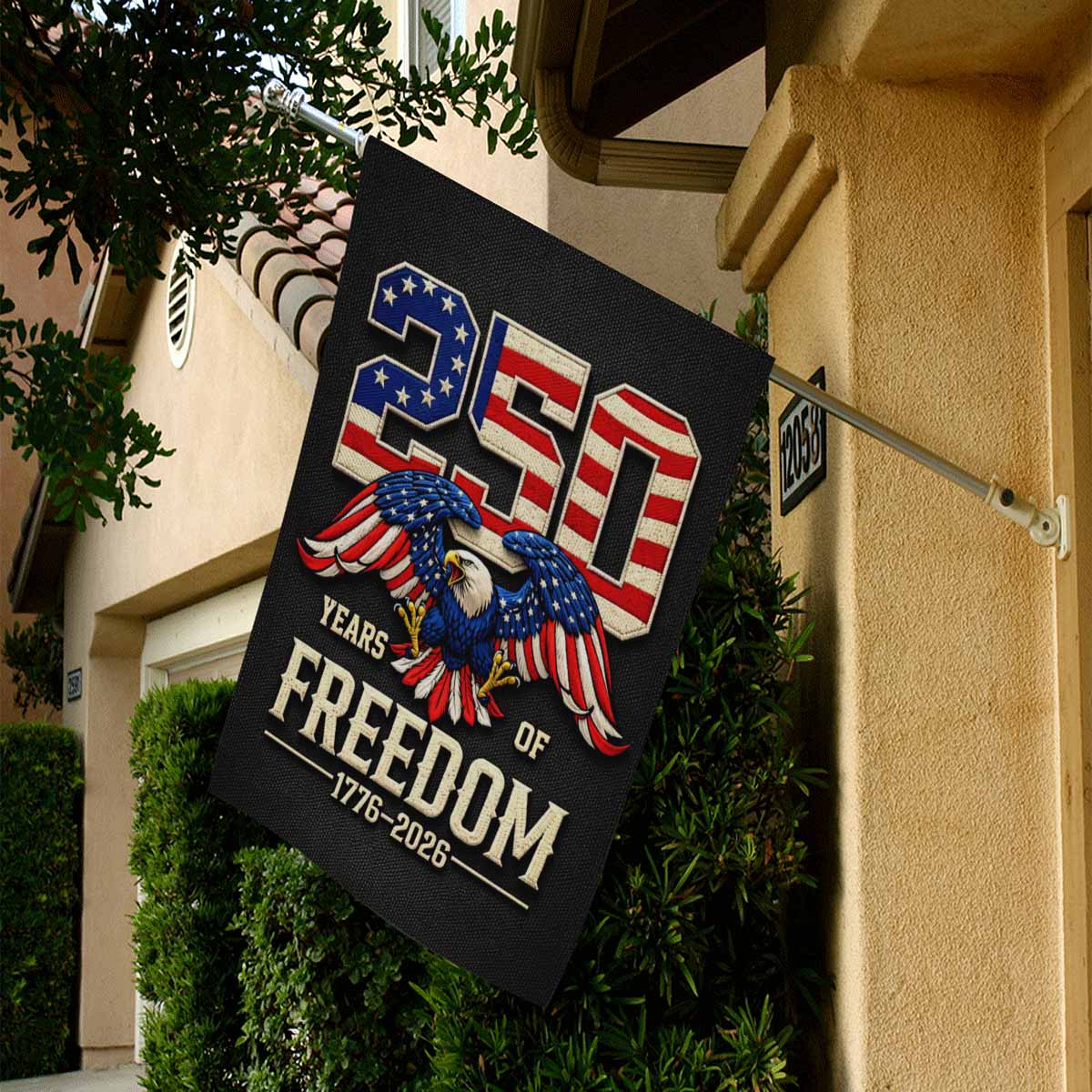 America 250 Patriotic Eagle House Flag 1776-2026 Freedom USA Flag