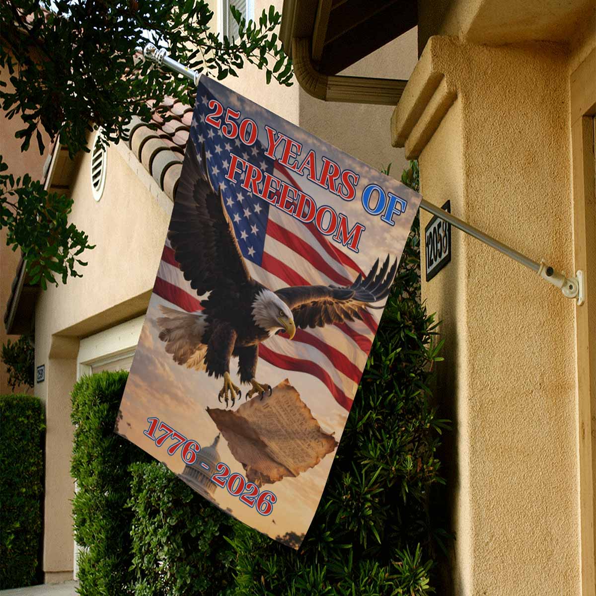 America 250 House Flag Declaration of Independence Anniversary