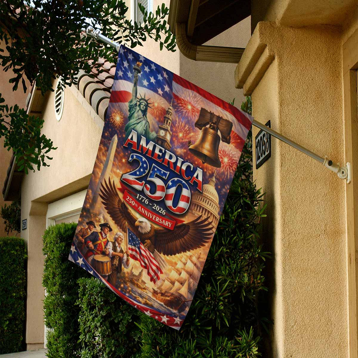 America 250 House Flag – 250th Anniversary Patriotic Celebration 1776–2026
