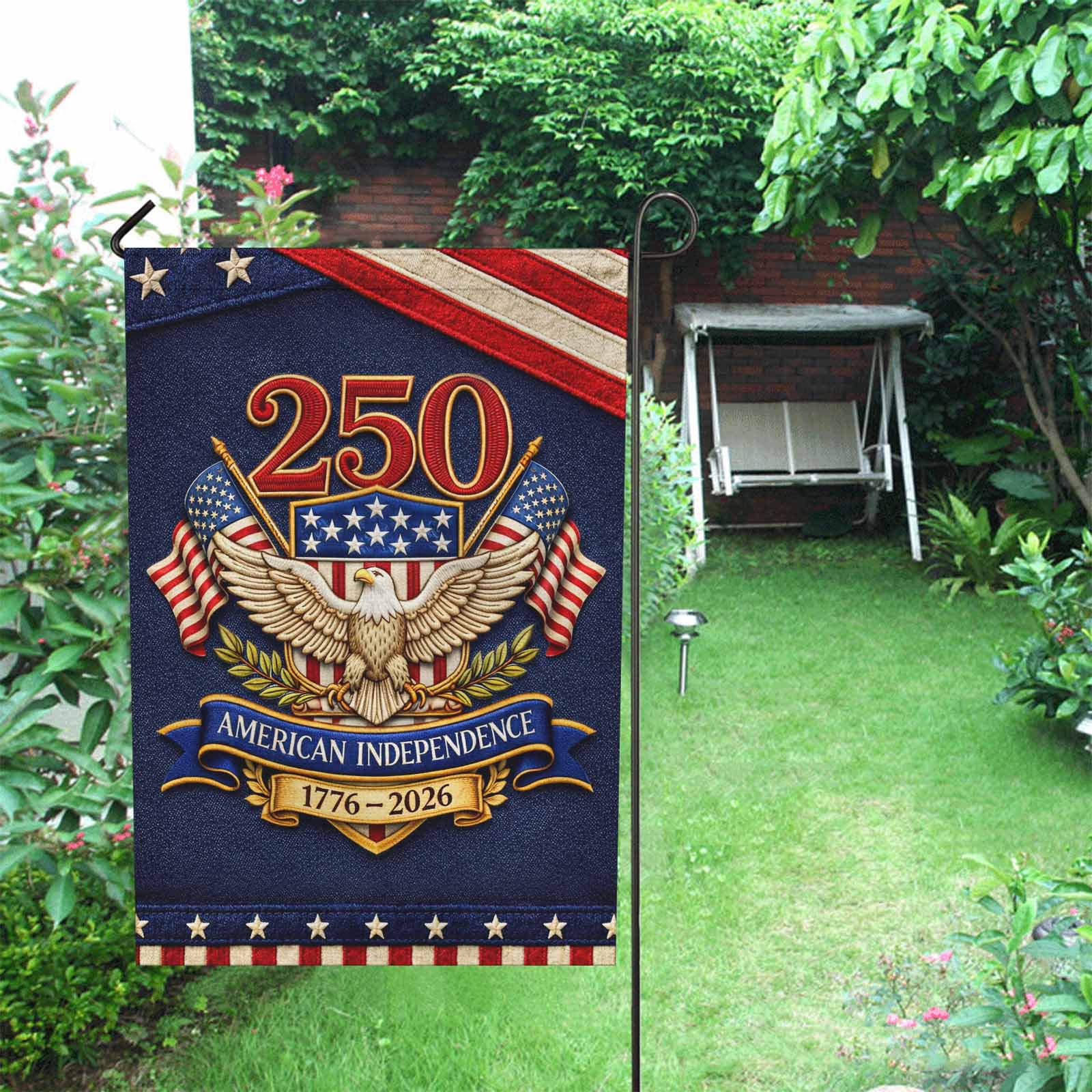 250 Years American Independence Garden Flag Patriotic Eagle USA Flag Decor
