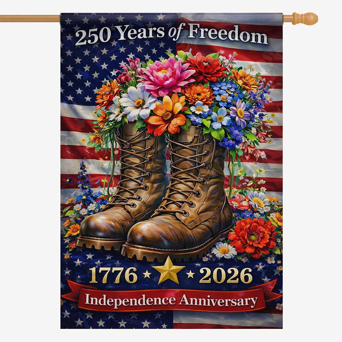 America 250 House Flag Veteran Independence Anniversary