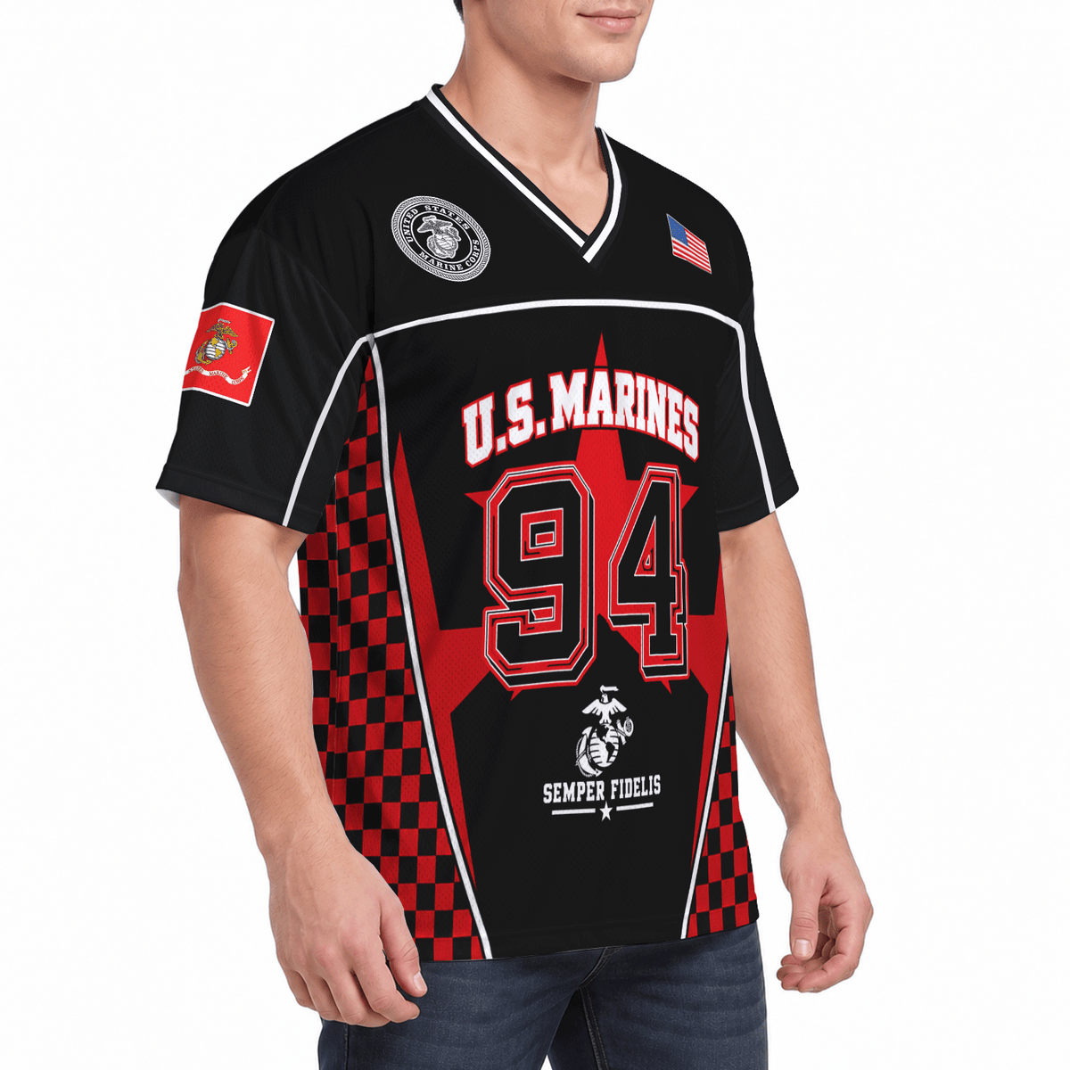 Personalized Marine Corps Sports Jersey Custom Rank Number and Text