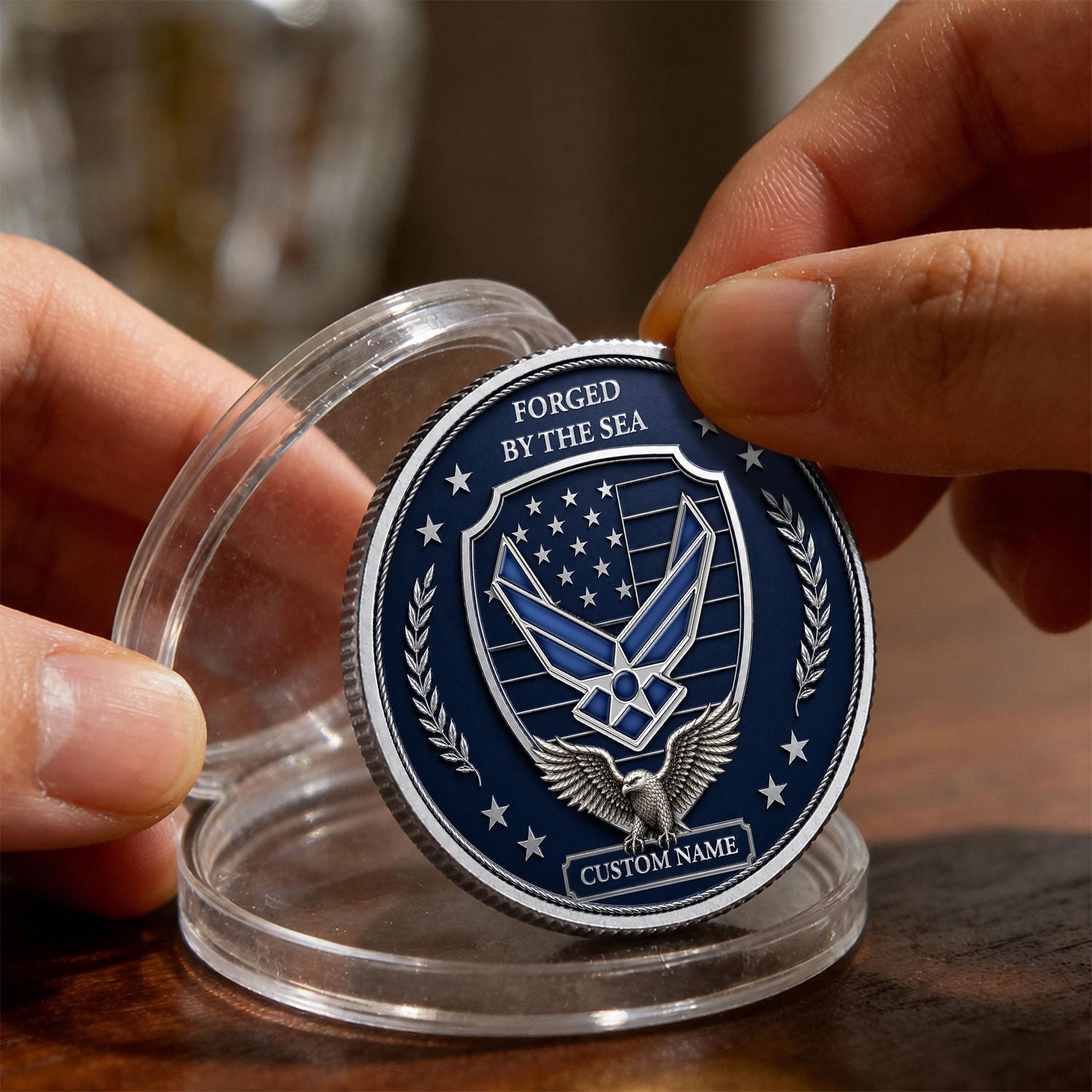 US Air Force Officer Rank Text 3D Challenge Coin Keepsake