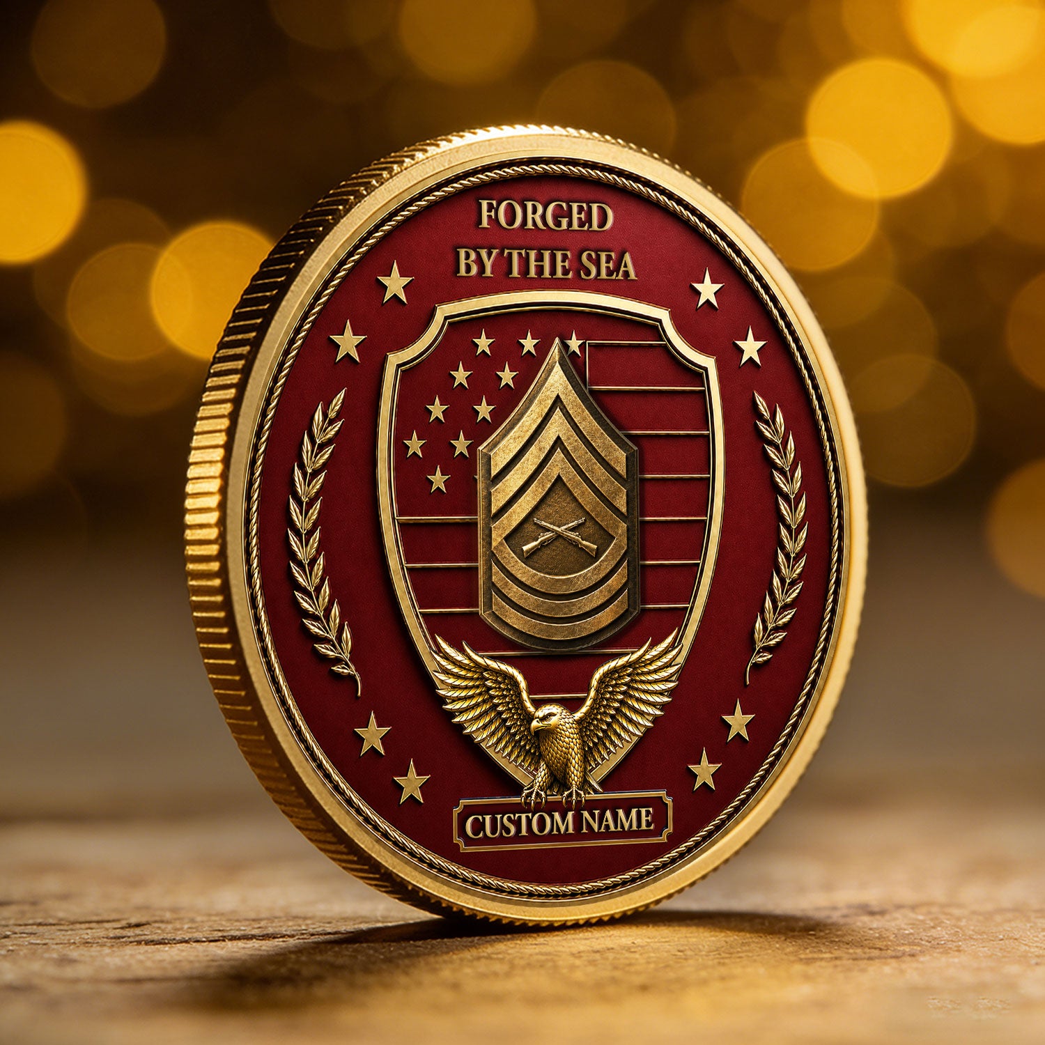 Personalized Marine Corps Rank Tribute 3D Challenge Coin