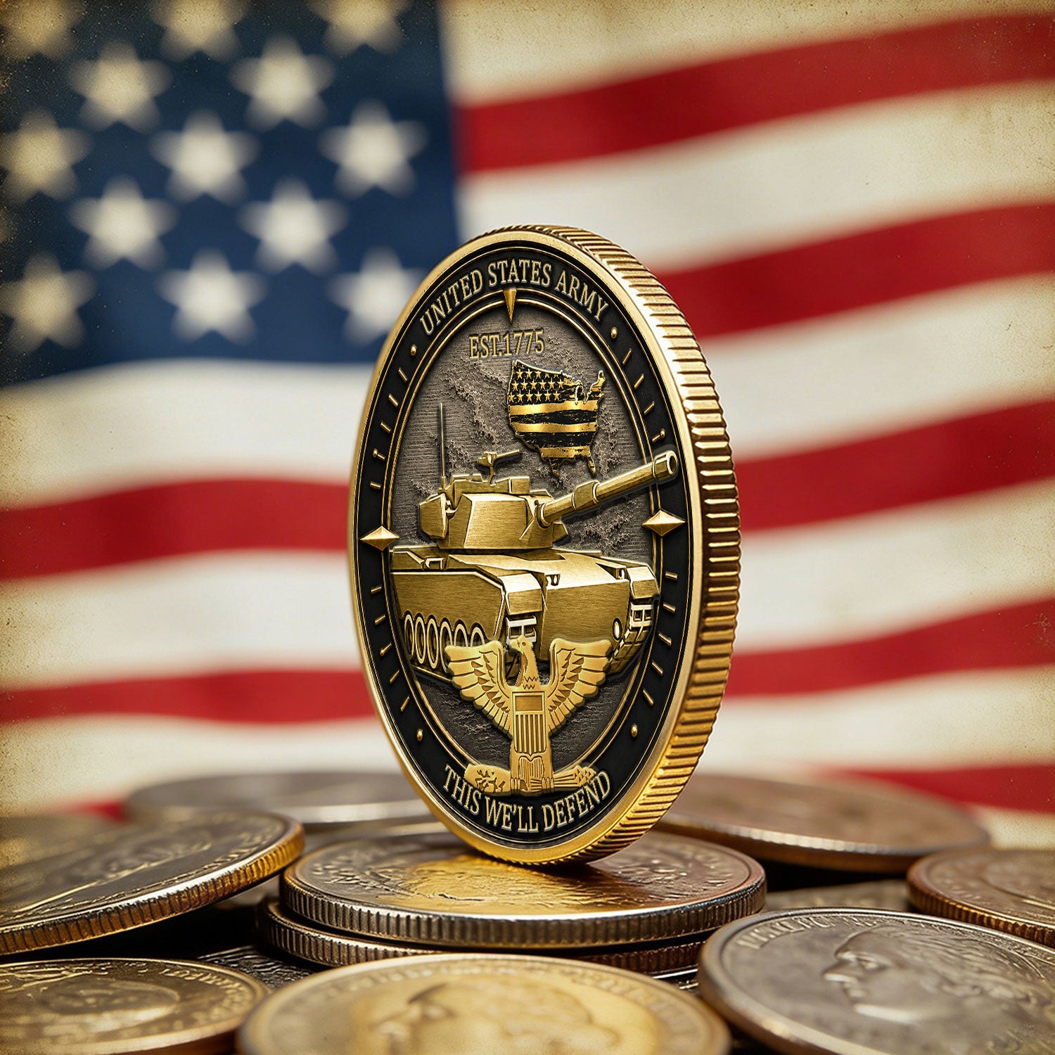 Personalized Army Insignia 3D Challenge Coin Military Keepsake