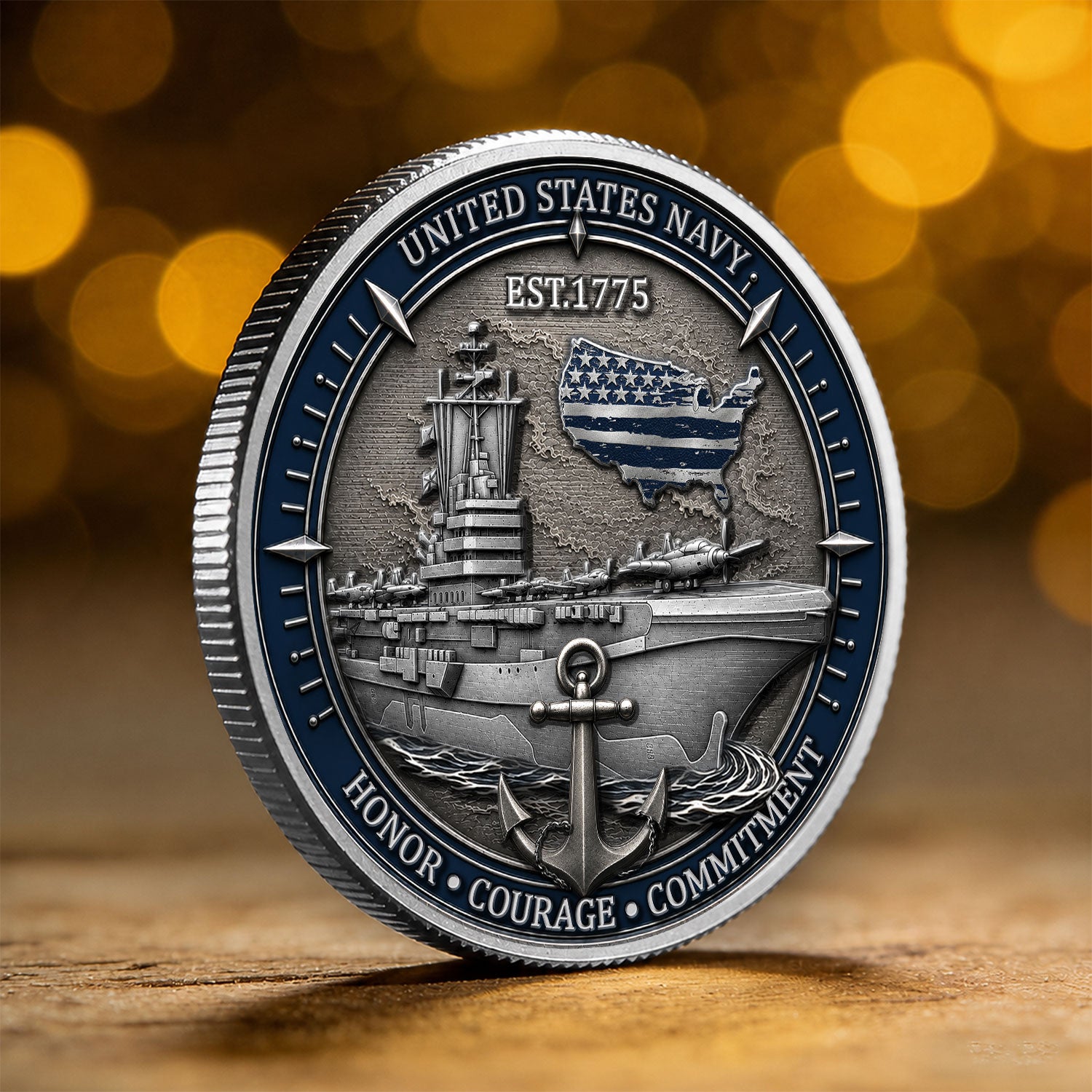 Custom Navy Sailor Rank Name 3D Challenge Coin Keepsake