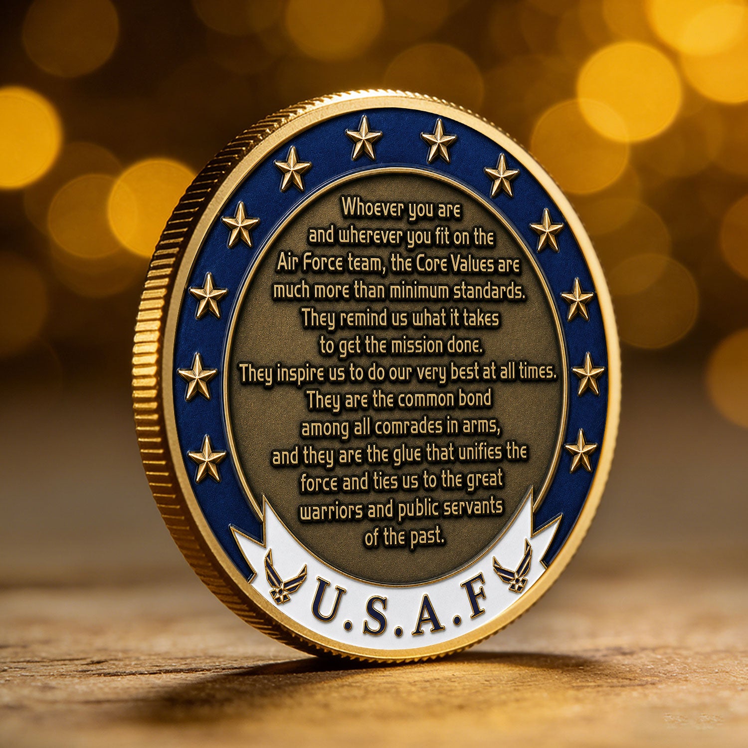 US Air Force Personalized Rank Name 3D Challenge Coin Airman Gift